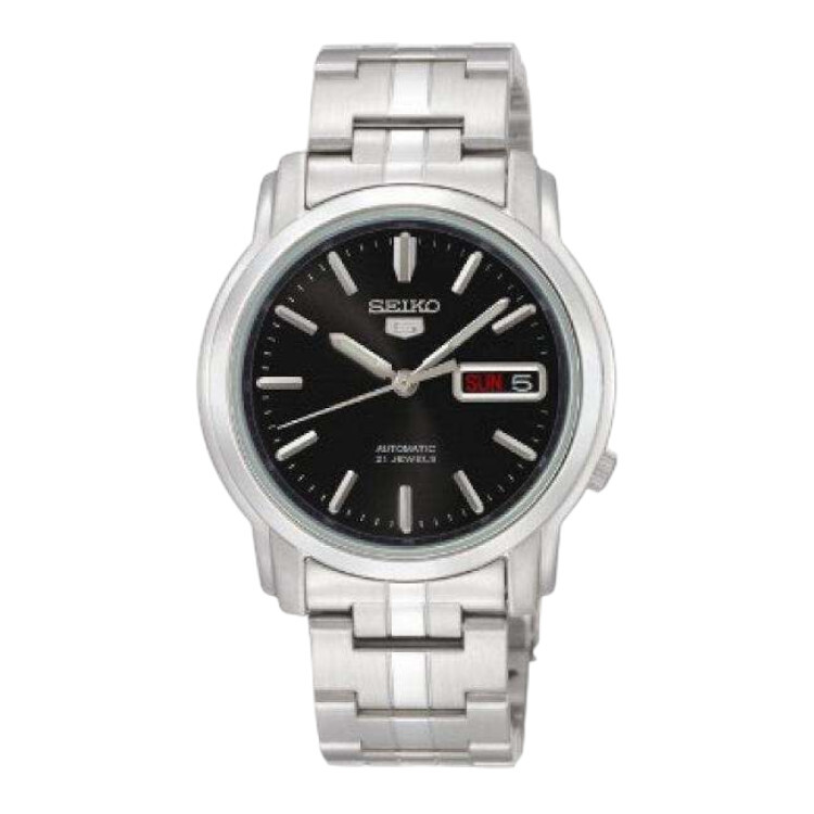 SEIKO 5 精工 盾牌 5號 SNKK71K1 黑面 鋼帶 自動機械錶