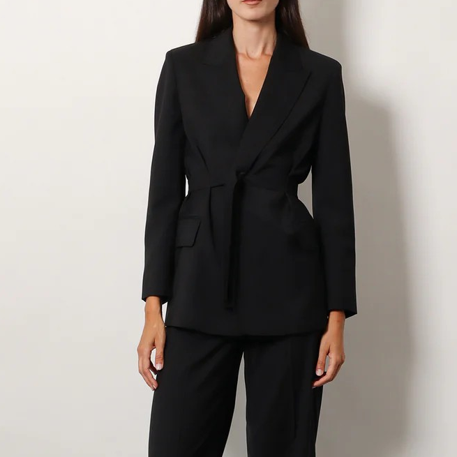 1YY1215-047 MAX MARA Talento Virgin Wool Blazer Black #2521046101600-004 (BR)