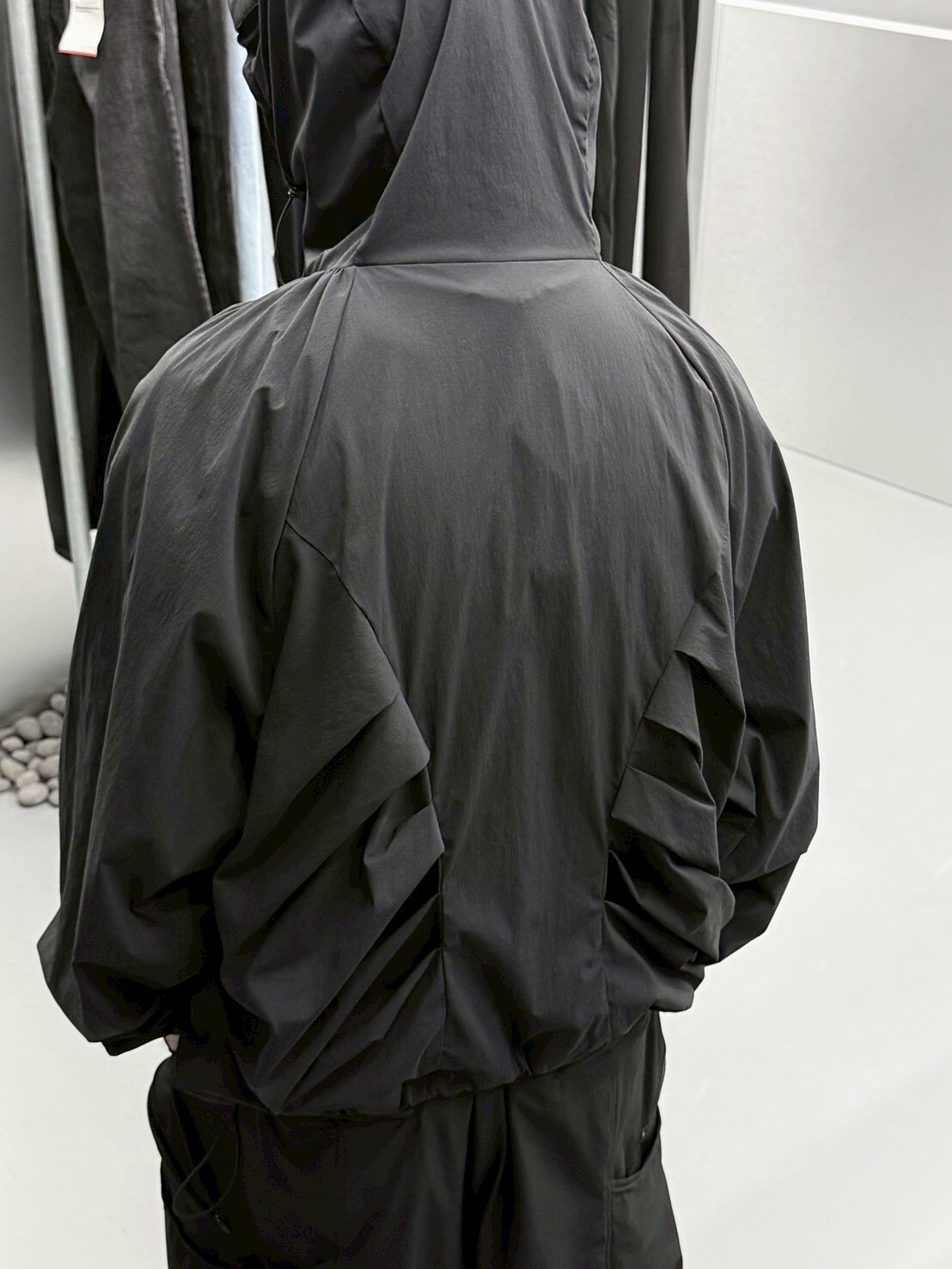 SATIVA 2025 A/W “Steamline” Jacket 拼接 抓皺 外套 黑色