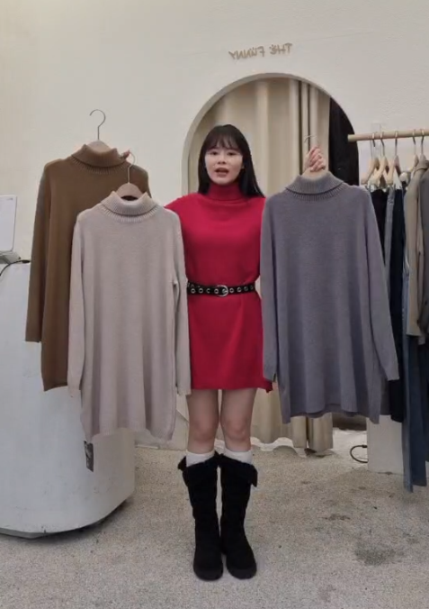 FP5328 翻領長袖羊毛洋裝