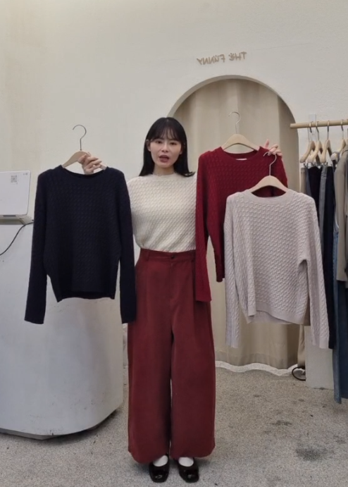 FP5326 麻花織紋圓領羊毛长袖