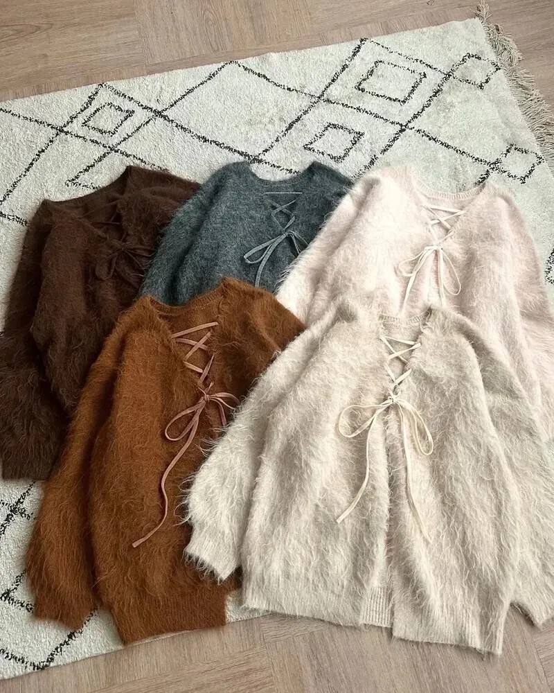 日本 APRES JOUR CLAIR 正反2穿 蝴蝶結 綁帶 休閒 針織 上衣