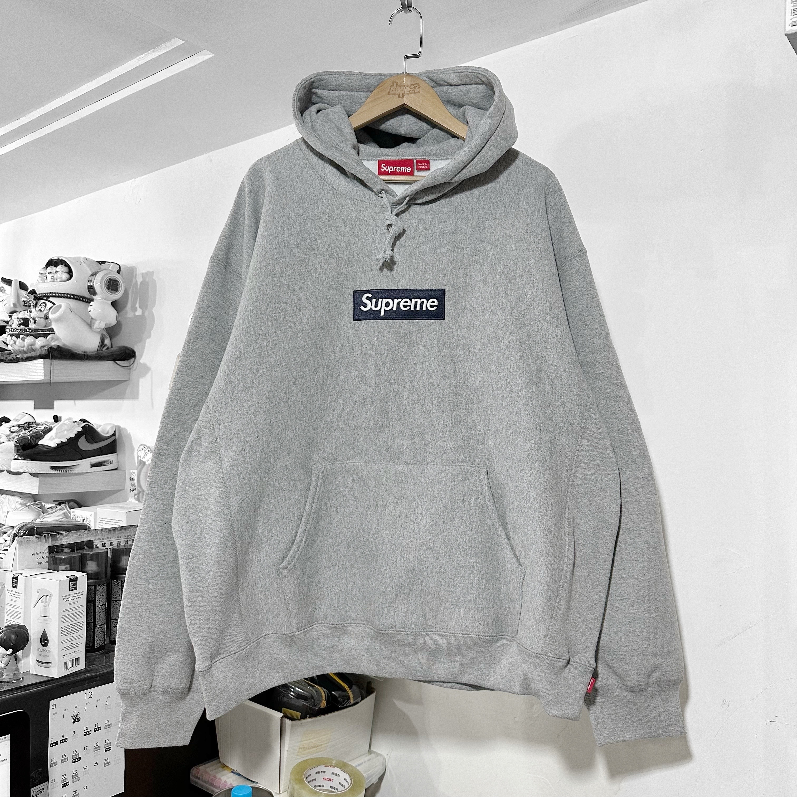 Supreme FW25 Box Logo Hooded Sweatshirt - Heather Grey （深藍色BOX LOGO）