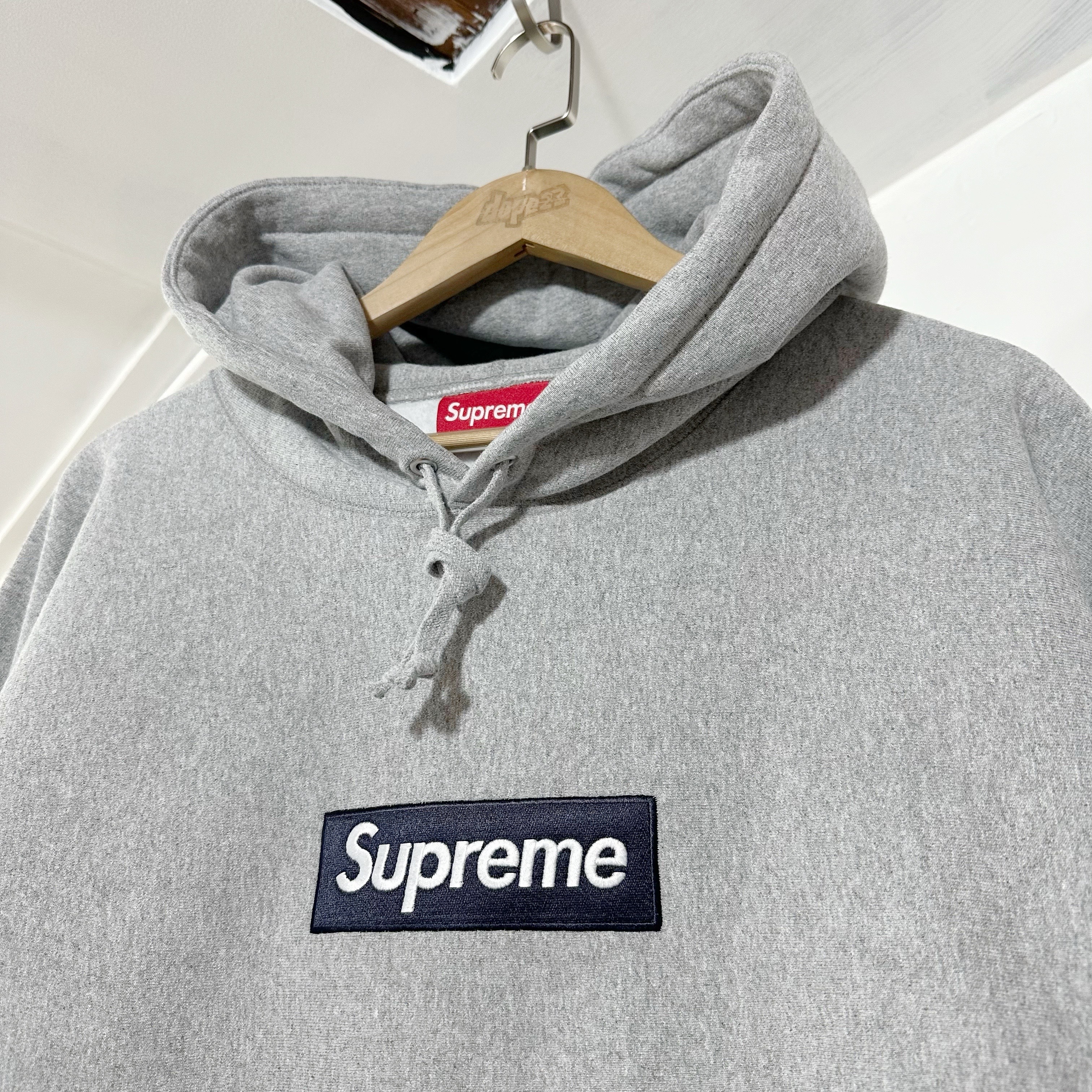 Supreme FW25 Box Logo Hooded Sweatshirt - Heather Grey （深藍色BOX LOGO）