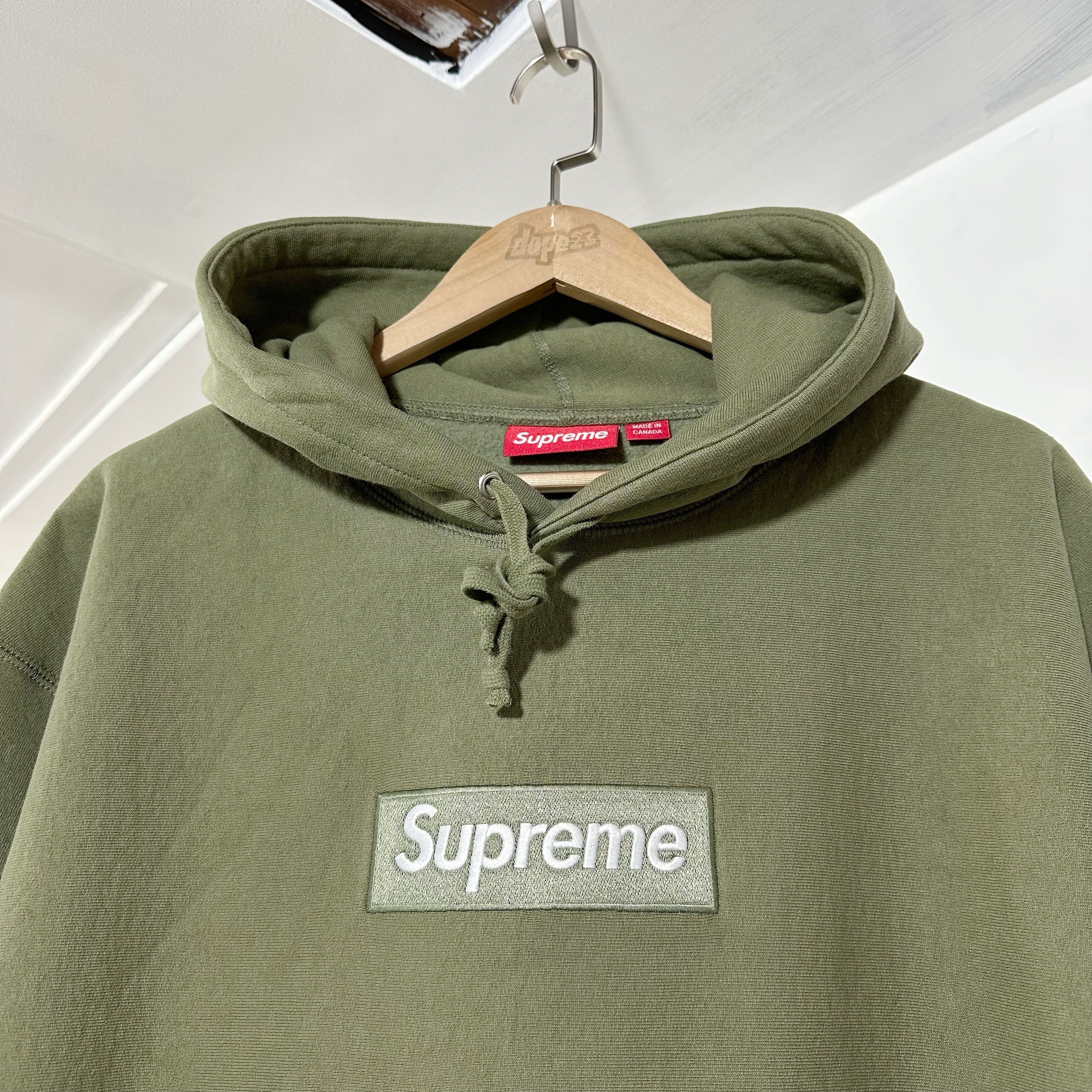 Supreme FW25 Box Logo Hooded Sweatshirt - Light Olive