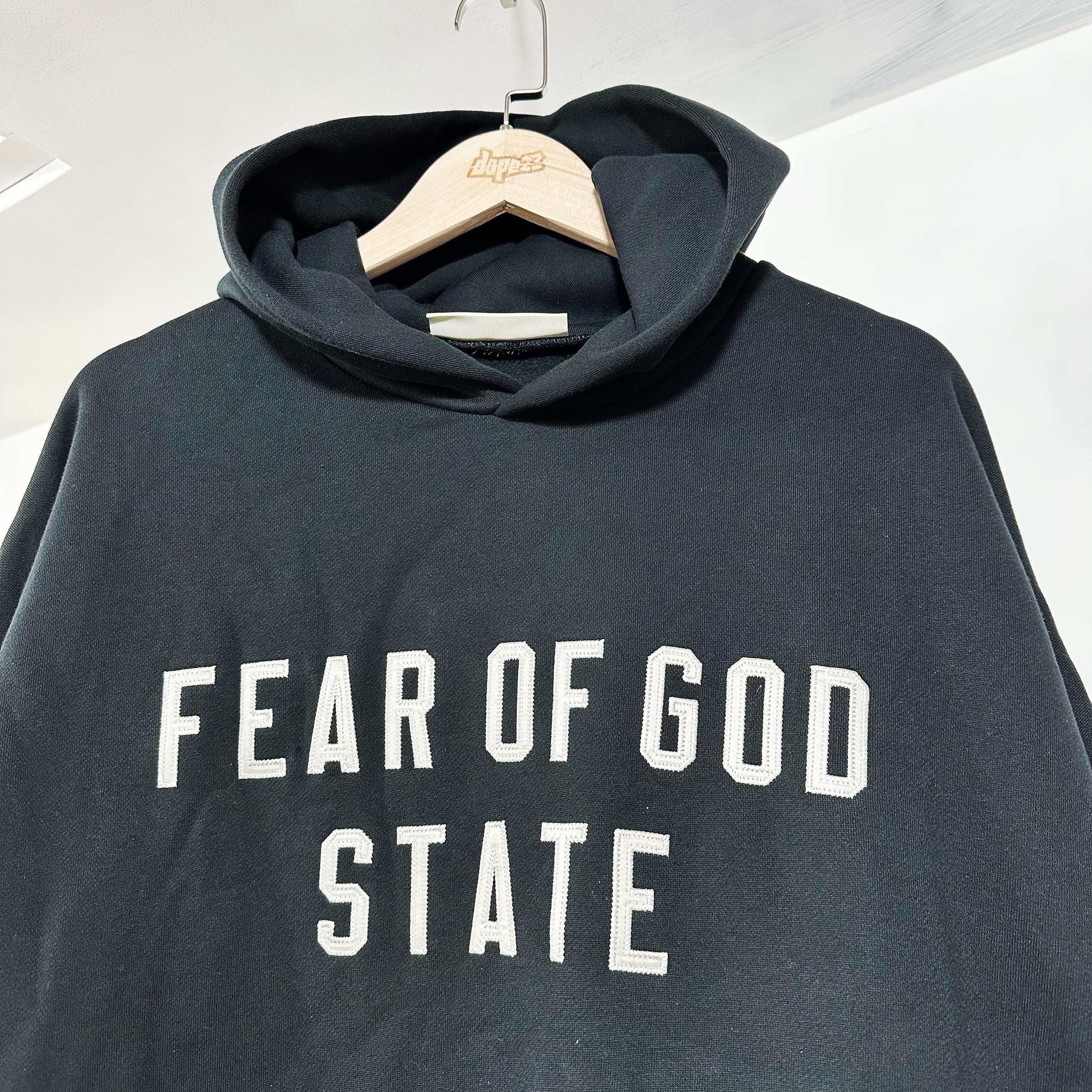 Fear of God Essentials FW25 90S FIT FLEECE HOODIE  Jet Black