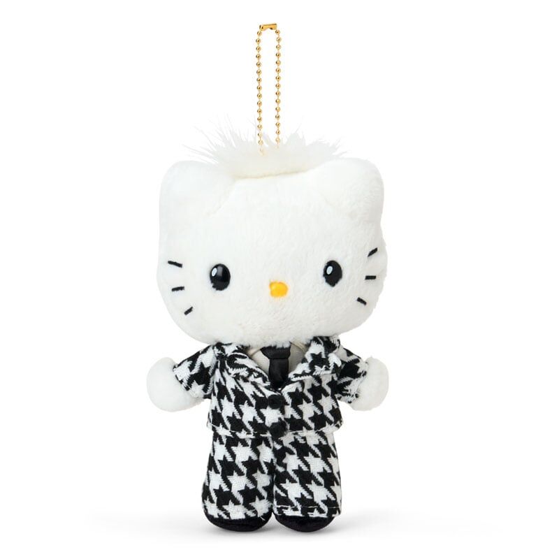 【Luxury】現貨 日本限定 Sanrio 三麗鷗 HELLO KITTY｜千島格風格吊飾 黑白格紋娃娃 凱蒂貓 西裝版 禮服版 吊飾 包包掛飾 掛件 配件