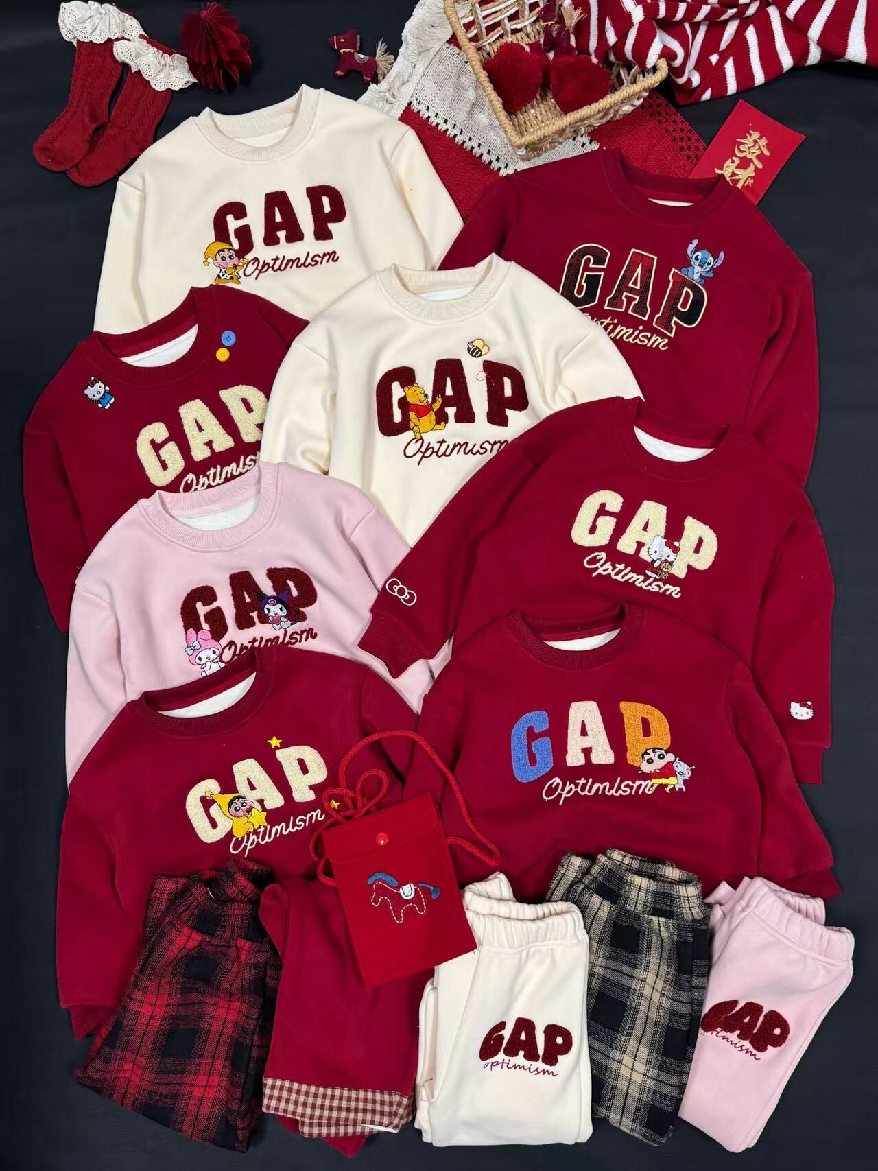 𝐆𝐀𝐏 新年牛奶絨衛衣 親子裝 小童套裝