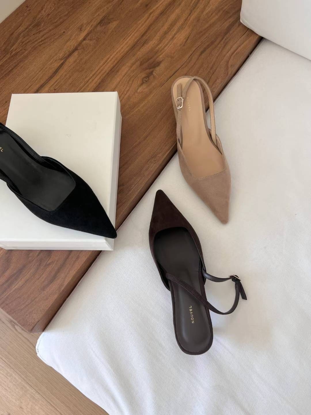 790 正韓知性麂皮尖頭跟鞋