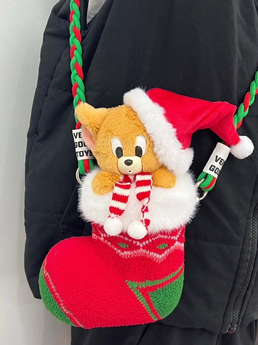 華納正版 Jerry 傑利鼠 聖誕襪 斜挎包