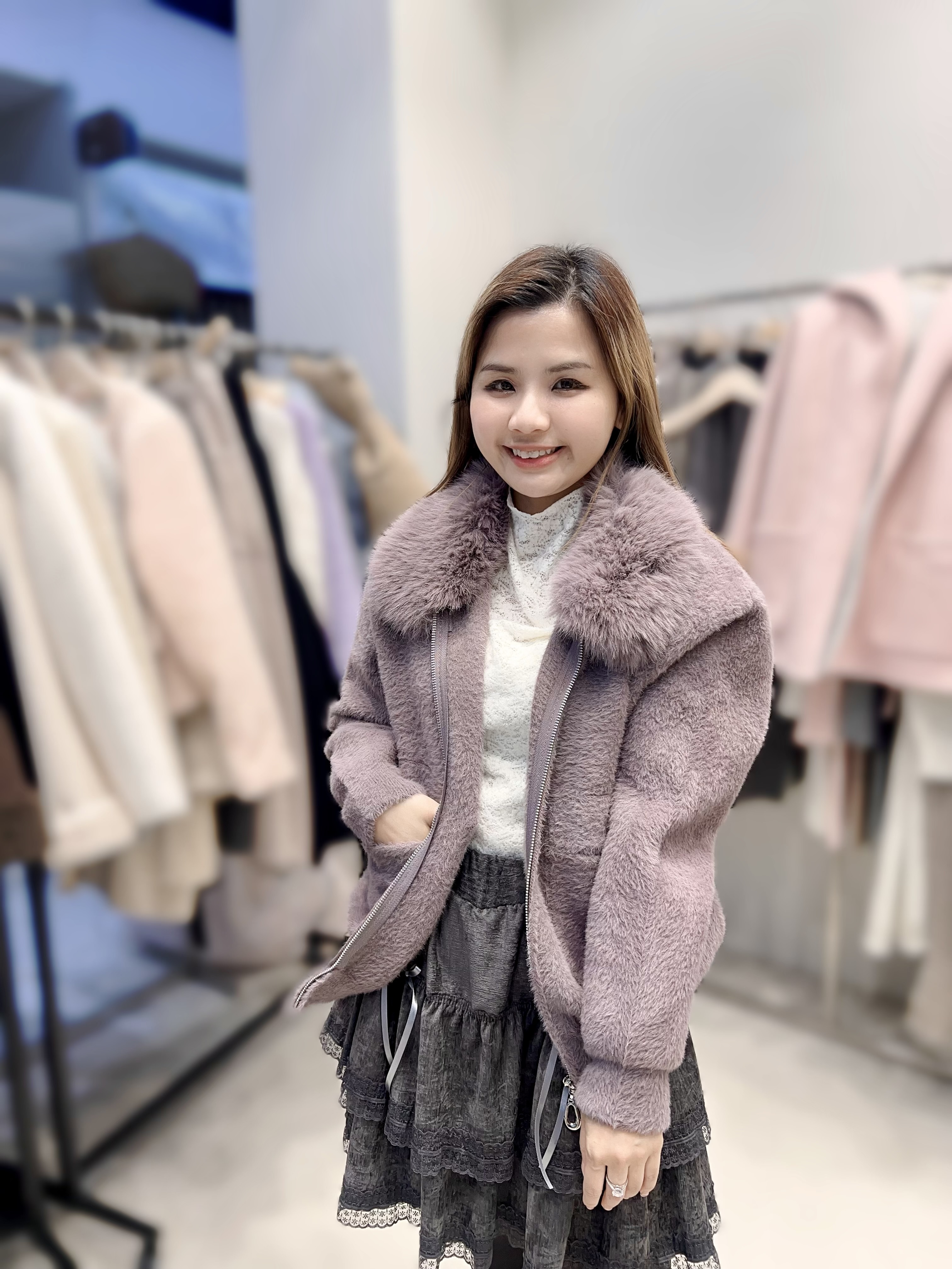 (現貨)HP41 韓風水刁毛毛縷 胸46 長22.5 $499 (一口價)