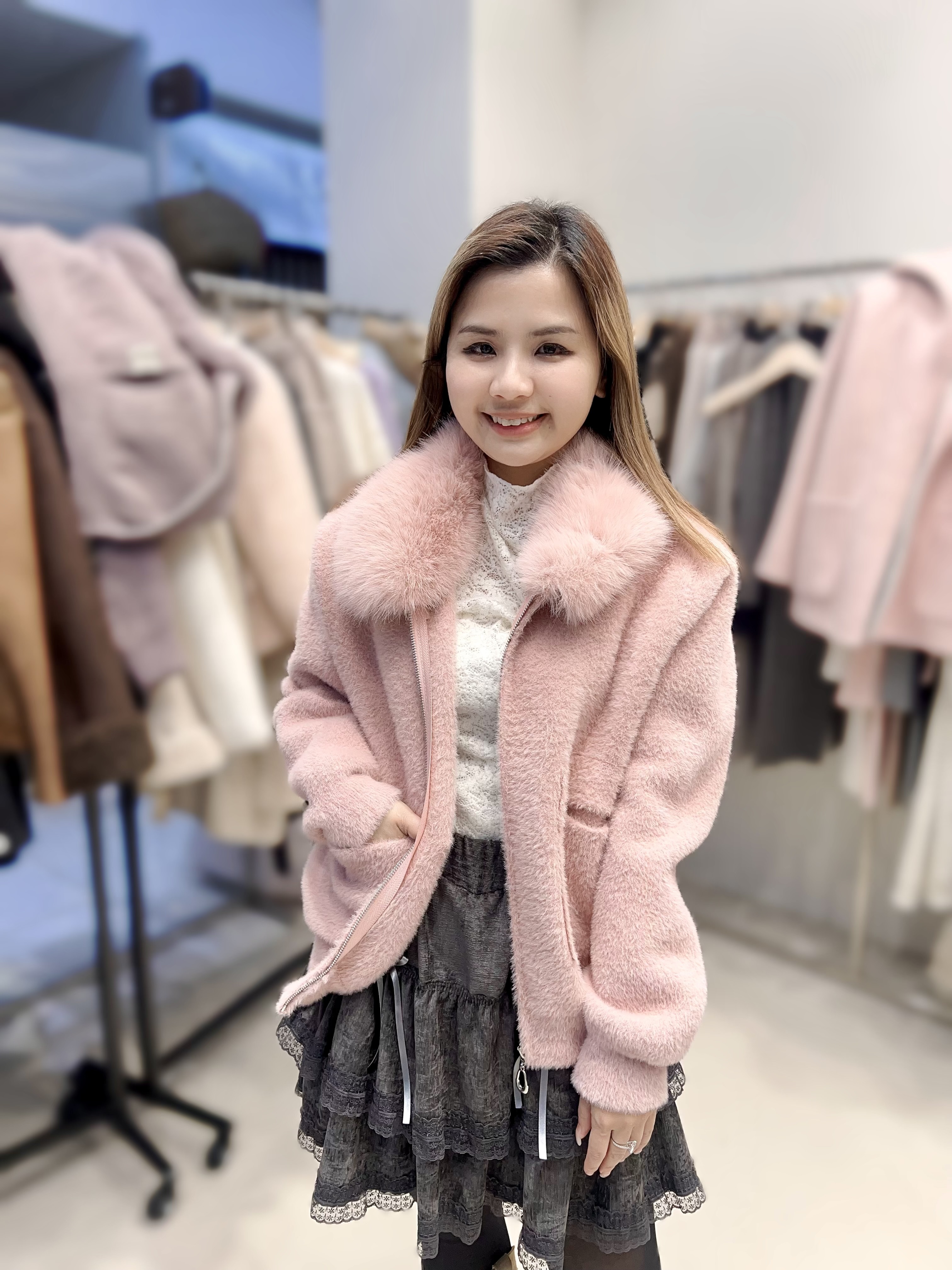 (現貨)HP41 韓風水刁毛毛縷 胸46 長22.5 $499 (一口價)