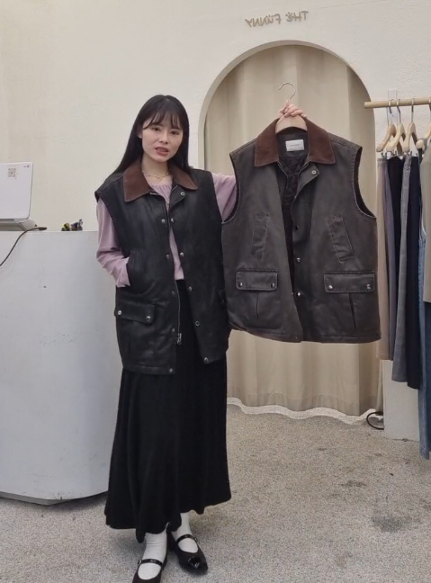 FP5302 水洗麂皮工裝背心外套