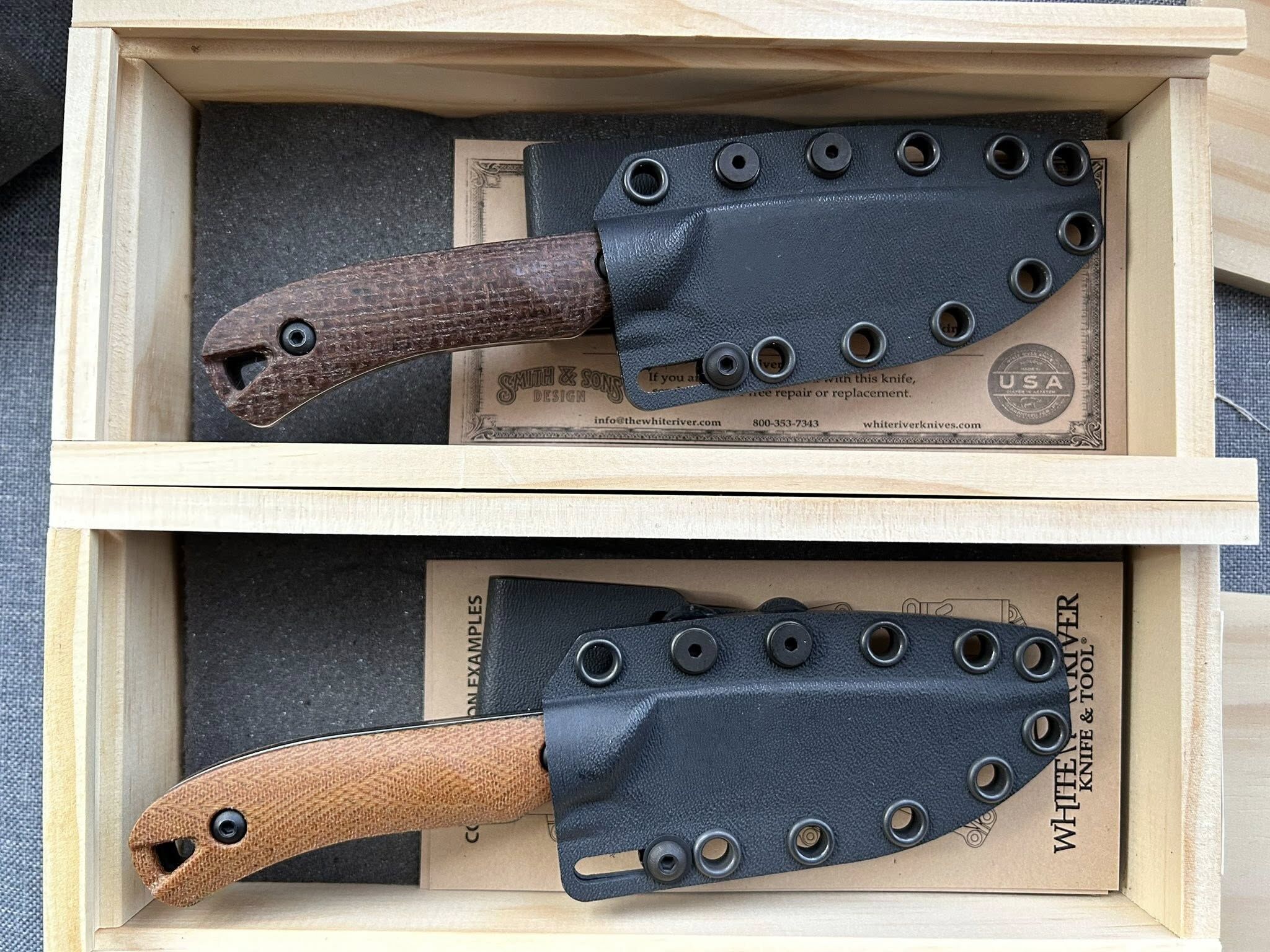 White River and Smith & Sons Knife Company Axiom