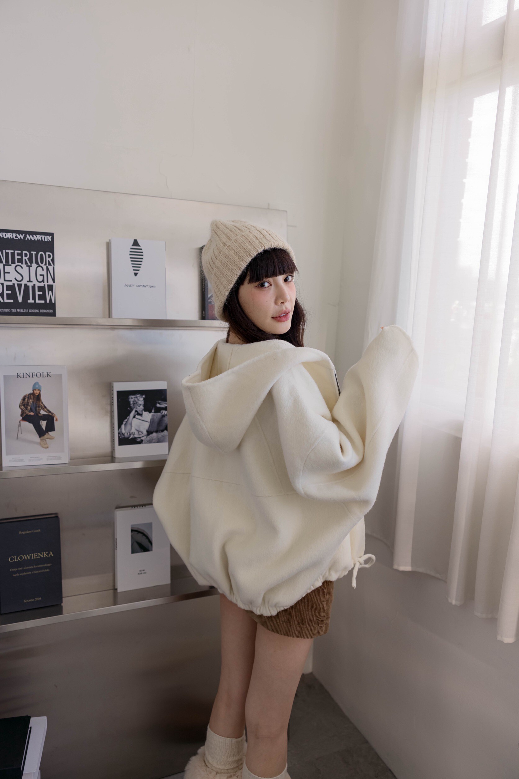 （現貨）#AG90 羊毛連帽外套(燕麥/黑/咖/米白)