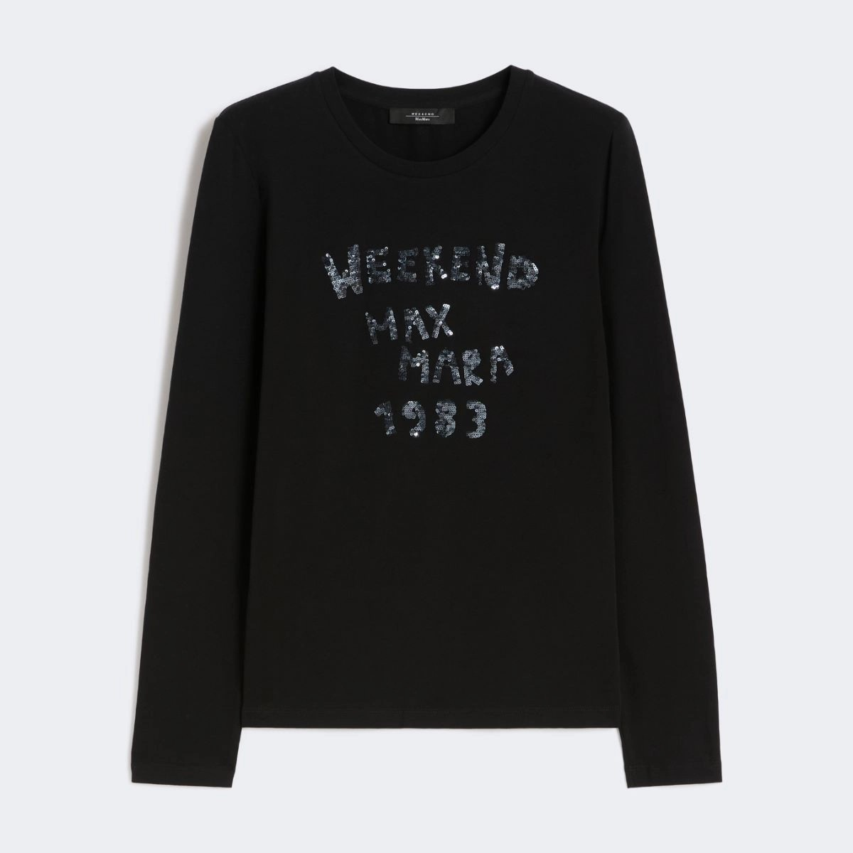 1YY1215-092 MAX MARA Weekend Fitted Stretch Jersey T-Shirt Black #WE5946035206003 (BR)