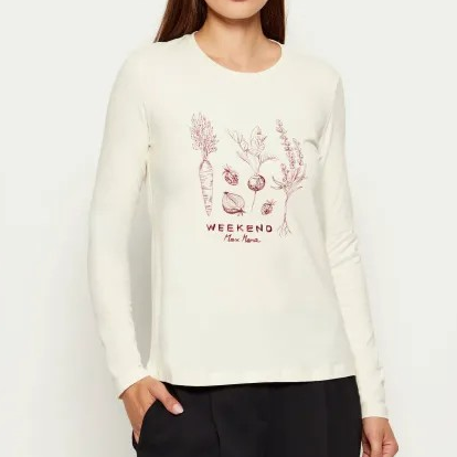 1YY1215-095 MAX MARA Weekend Blouse Renoir T-Shirt White #2525946032600007 (BR)