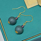 1216GZ36-合香GZ-S925東閣藏春紫牙烏耳鉤 1對（A36）