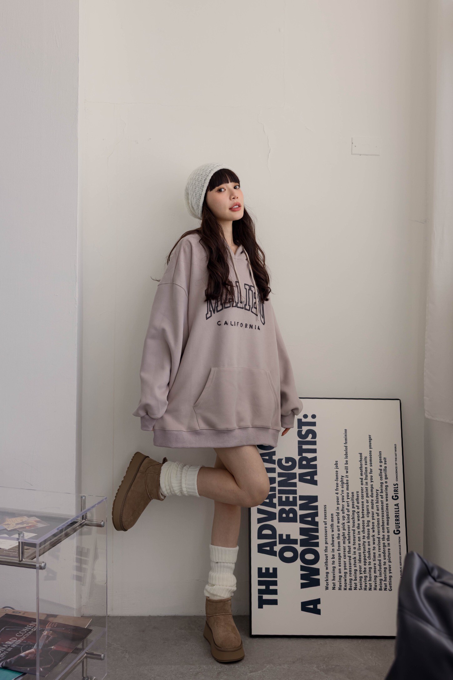 （現貨）#AG89 刺繡字母連帽MTM(黑/花灰/深藍/咖/杏/白灰)