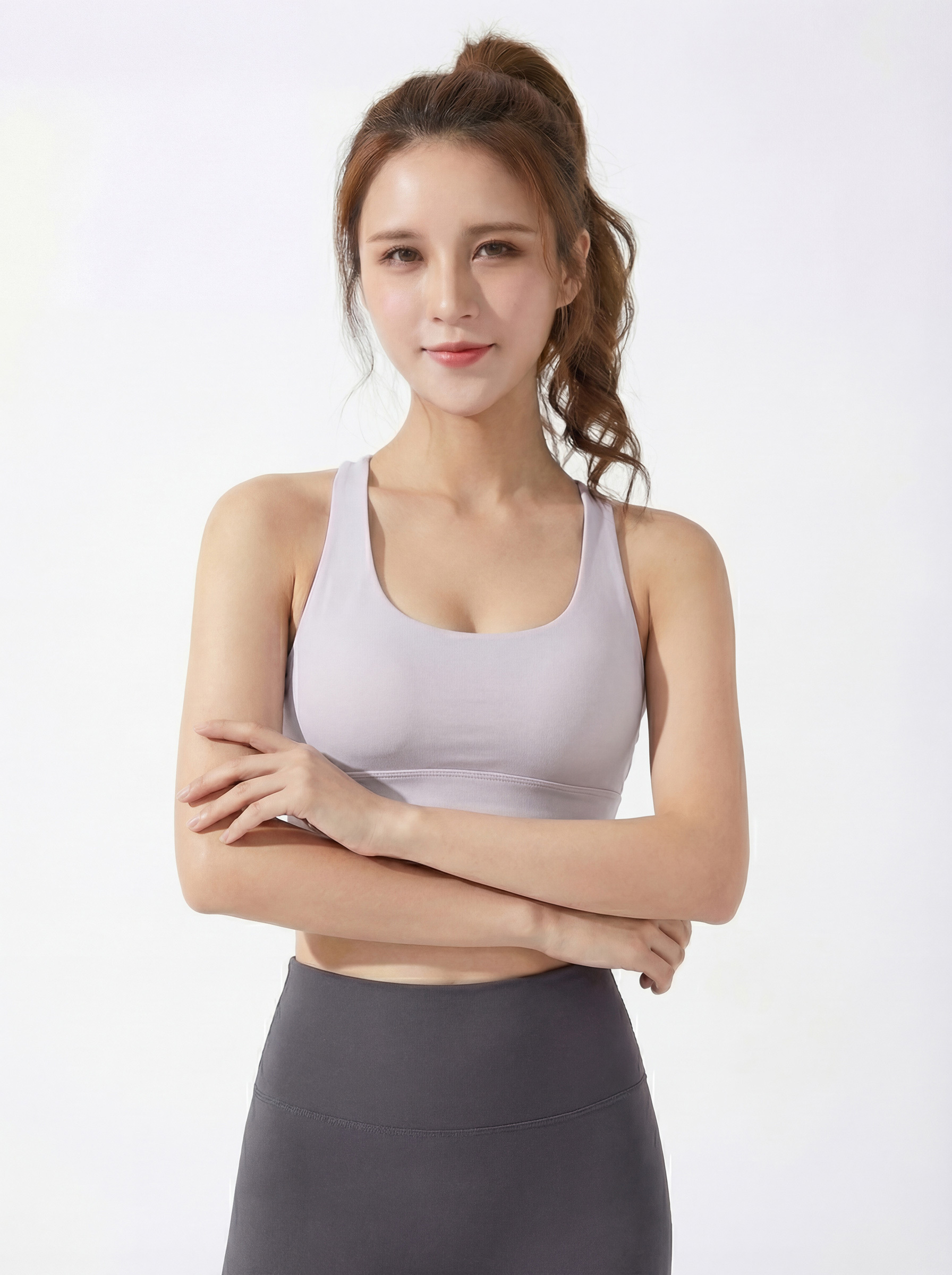 高強度寬肩交叉美背瑜珈運動內衣【固定罩杯】