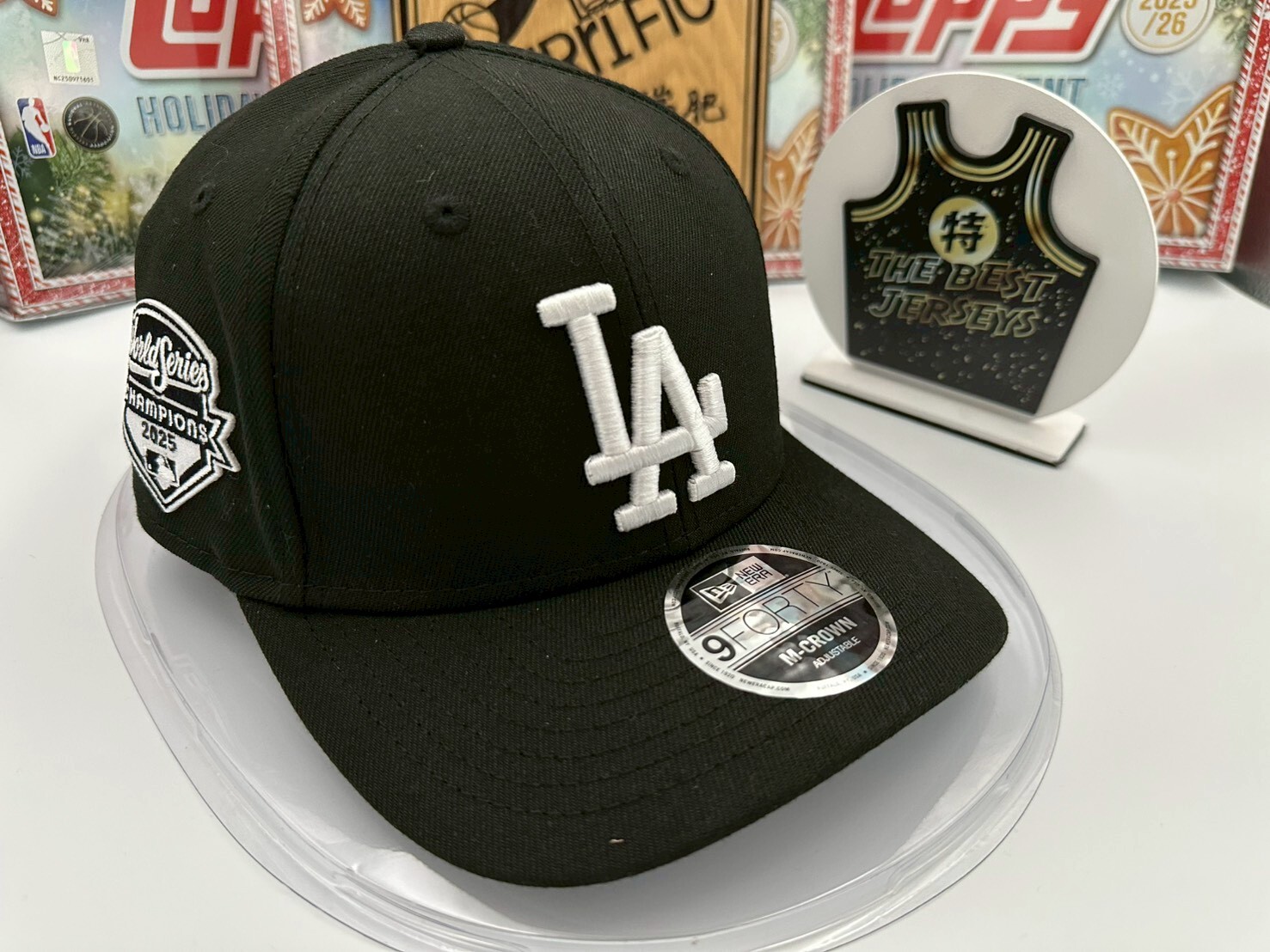 MLB帽子Los Angeles Dodgers 2025 道奇冠軍帽 黑底白 電繡 連霸 老帽 New Era 9FORTY M-Crown 可調式 全新