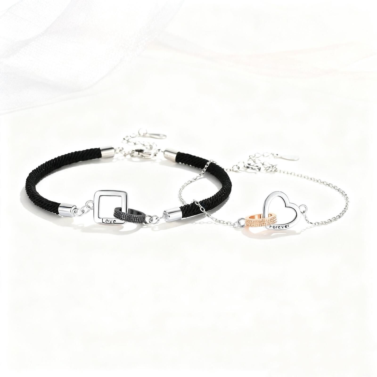 「LOVE Forever💗」情侶手鏈 | S925純銀 | 免費刻字