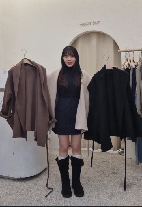 FP5345 披肩式羊絨外套外套