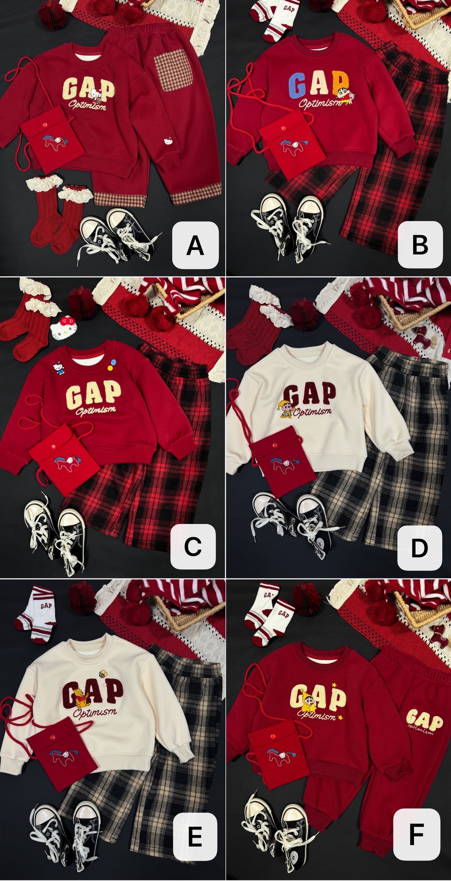 𝐆𝐀𝐏 新年牛奶絨衛衣 親子裝 小童套裝