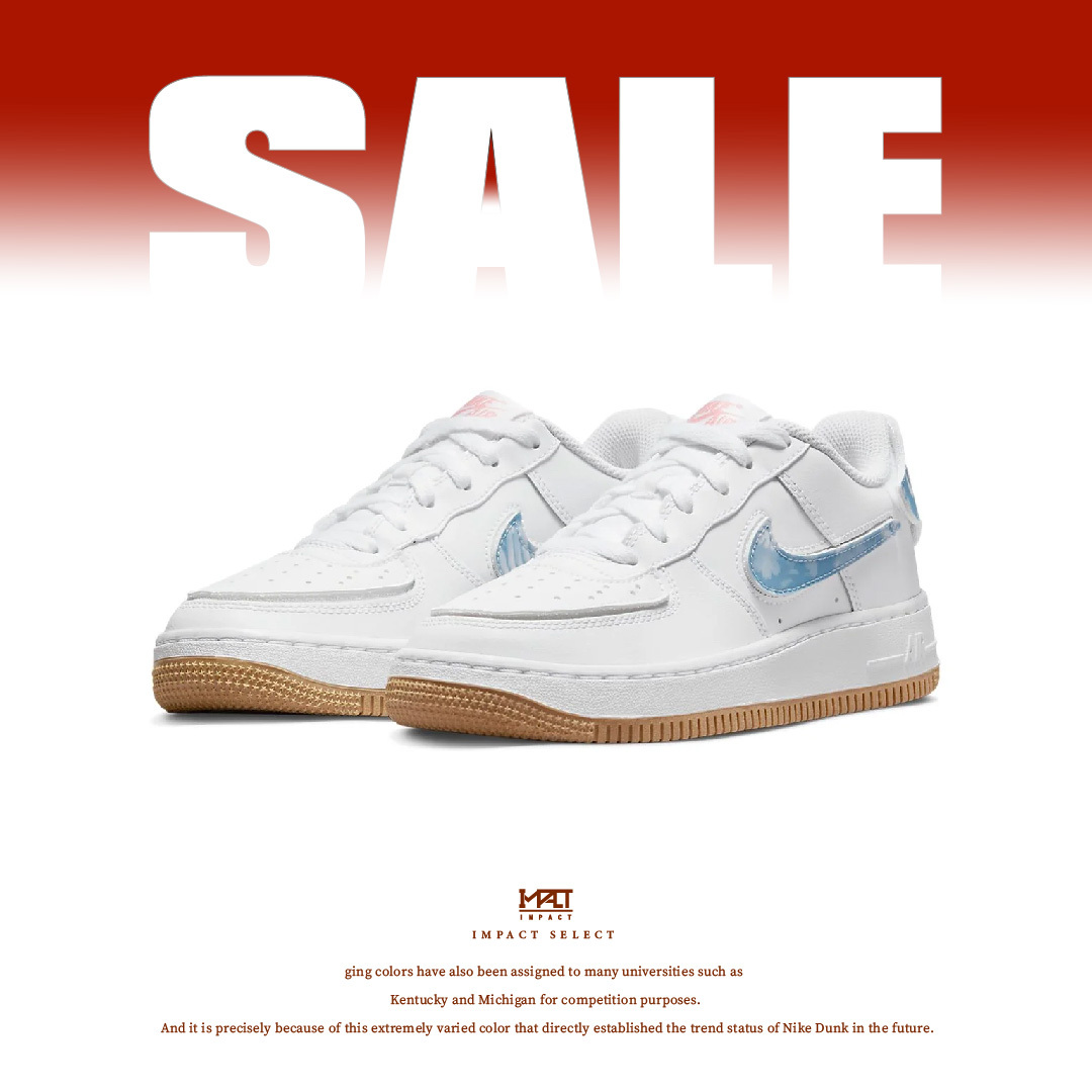 【清倉優惠】Nike Air Force 1 白藍 魔鬼氈 DIY DM1020-100