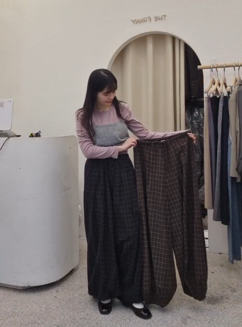 FP5349 棉質束腳格紋褲