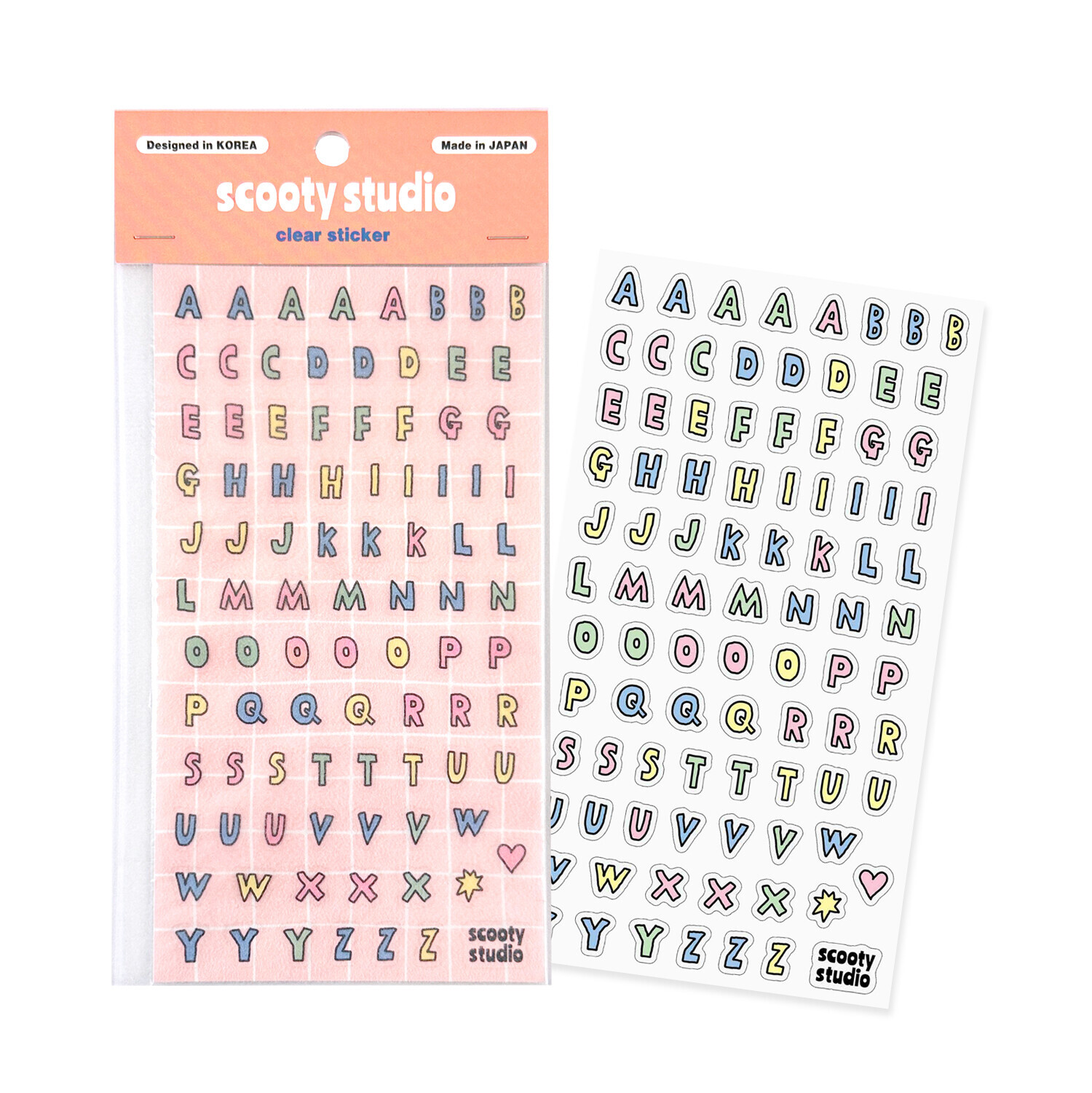 Scooty studio．透明PET手帳貼紙 SC3720 英文字母