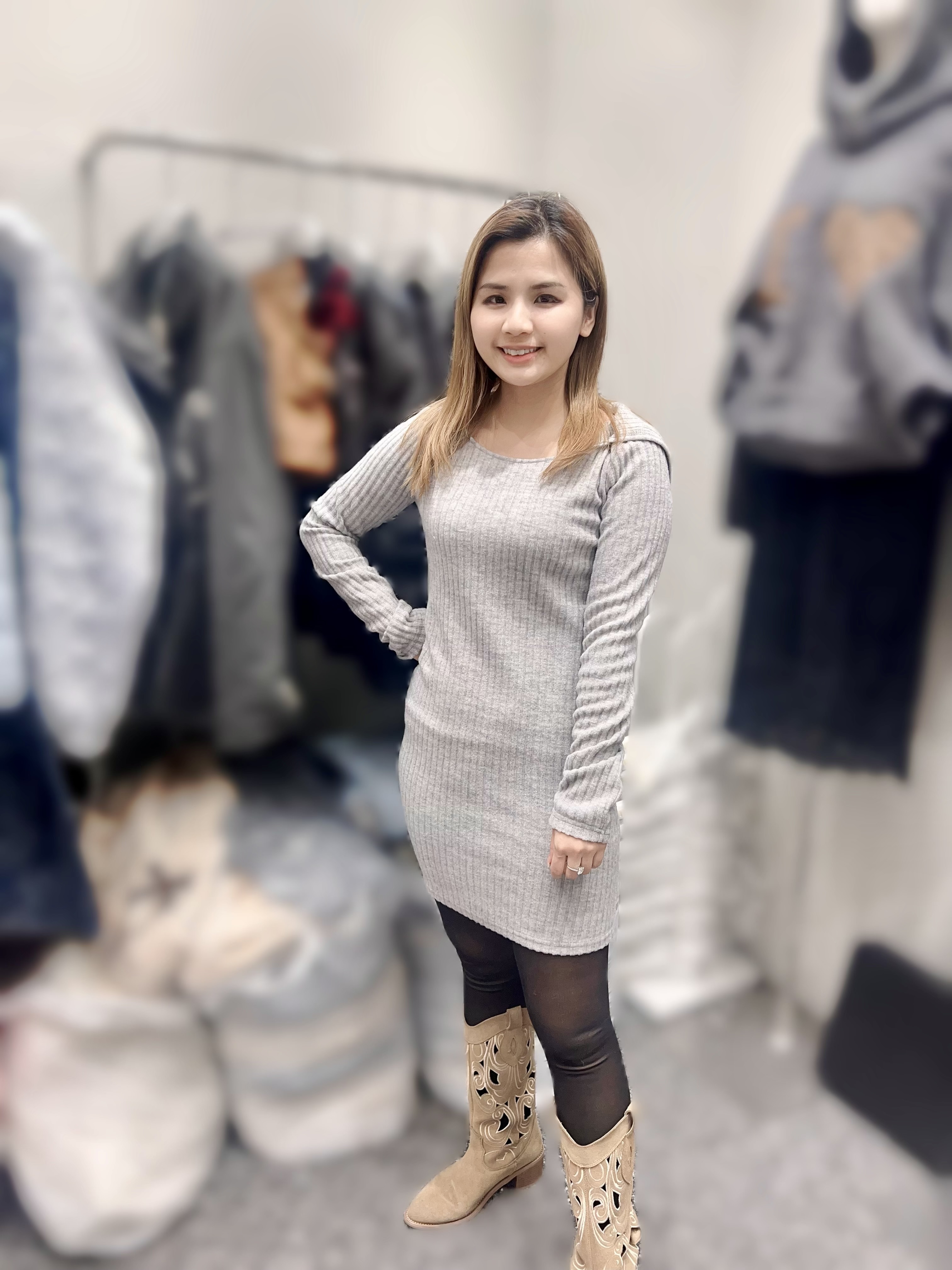 (現貨 灰) VE11  韓風連身裙有帽 安哥拉羊毛80%胸 35-46 腰30-40 hip 34-44 長 32.5 $439 (一口價) 校長自留款❤️