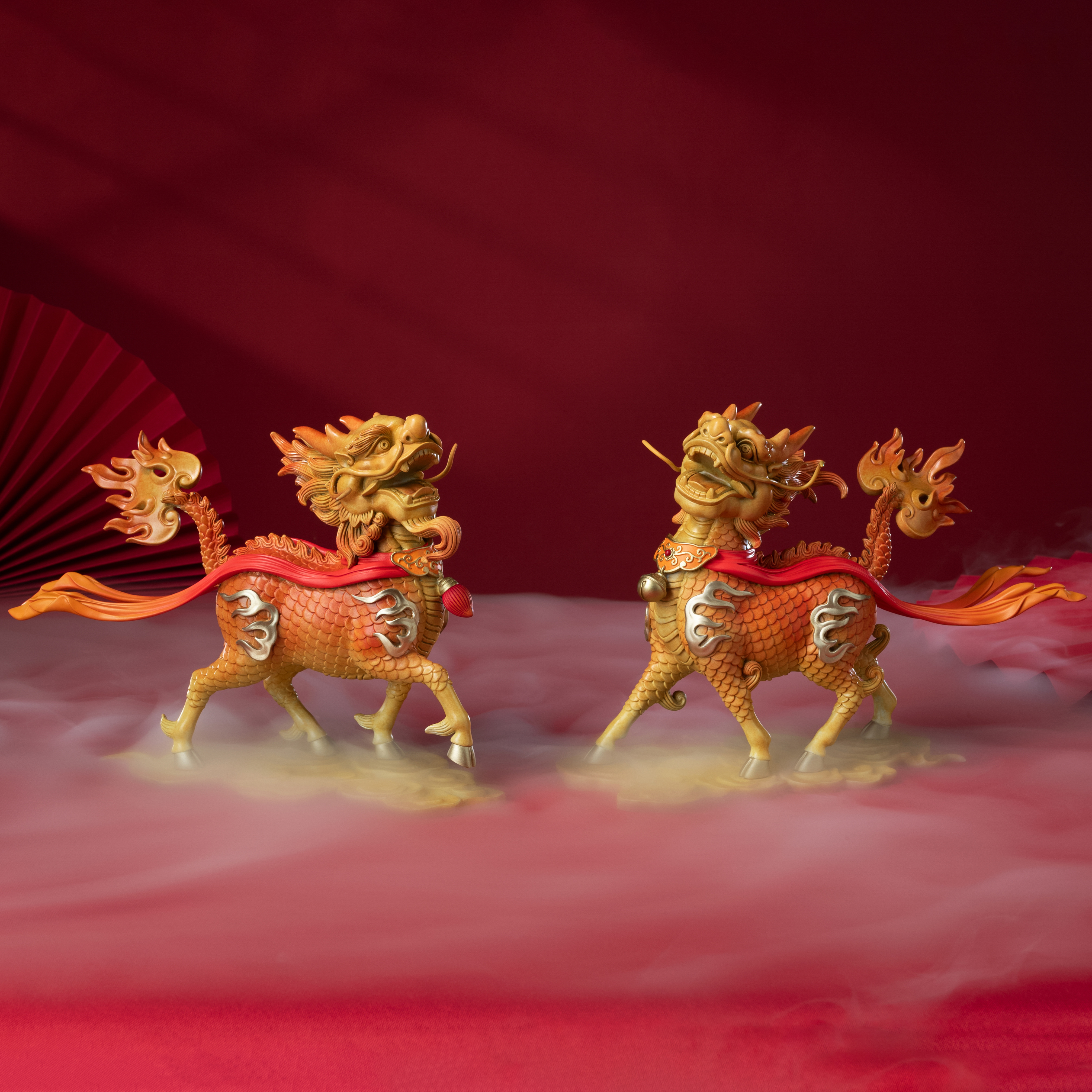 麒麟獻瑞(一對)