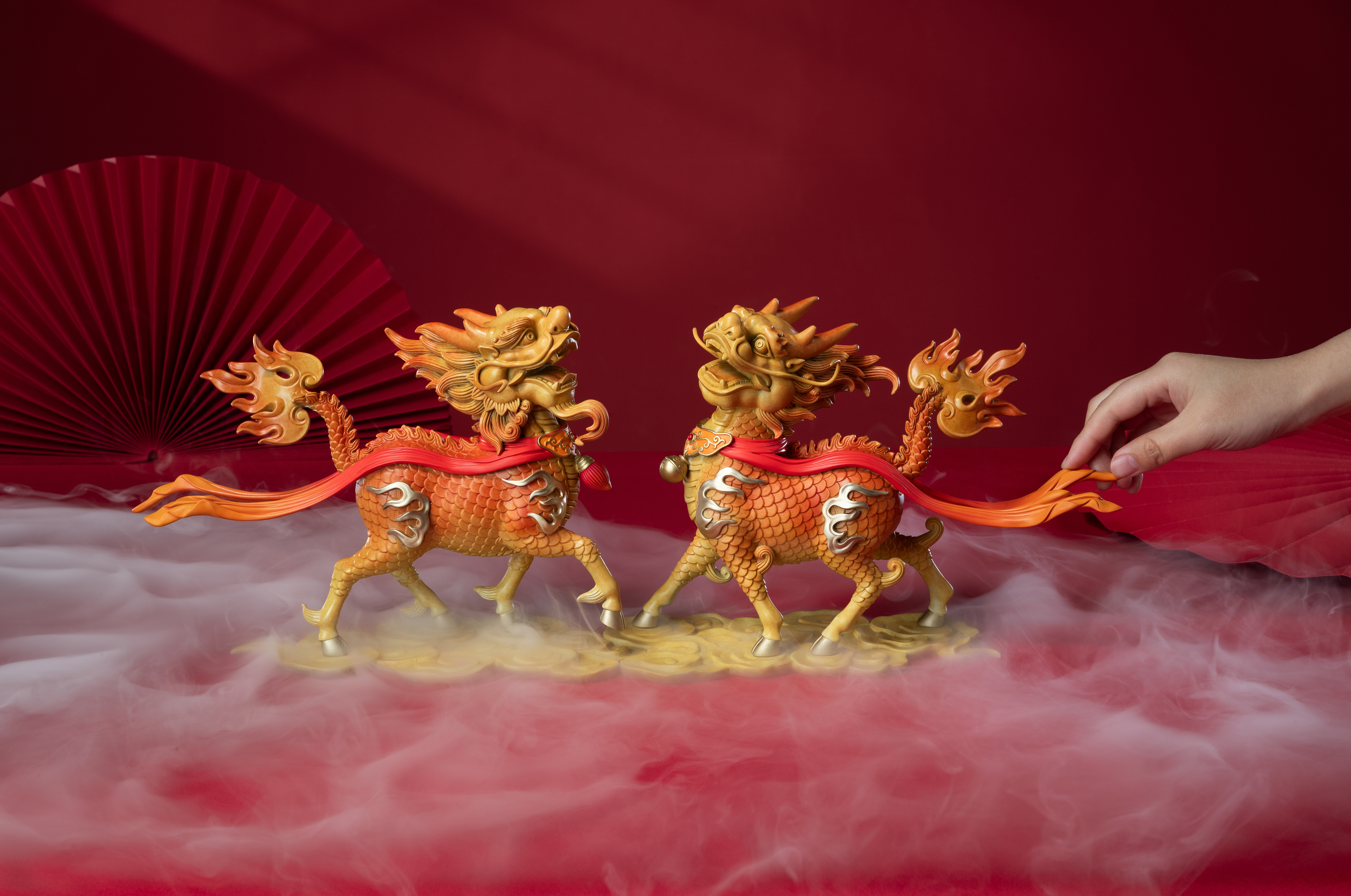 麒麟獻瑞(一對)