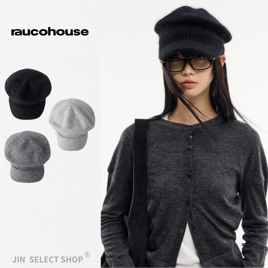 RAUCOHOUSE 針織學院帽 造型帽子 毛帽 編織