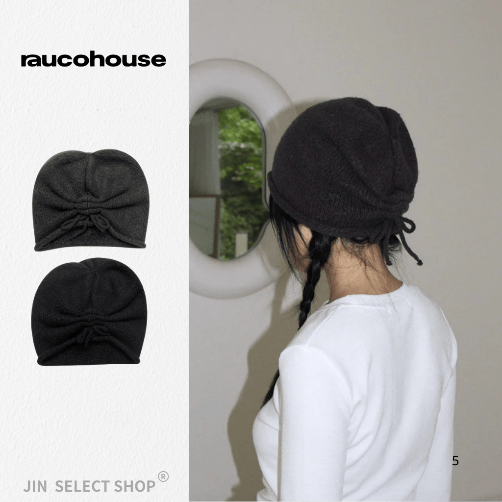 RAUCOHOUSE Wrinkle Beanie 羊毛 綁帶 針織 冷帽 毛帽