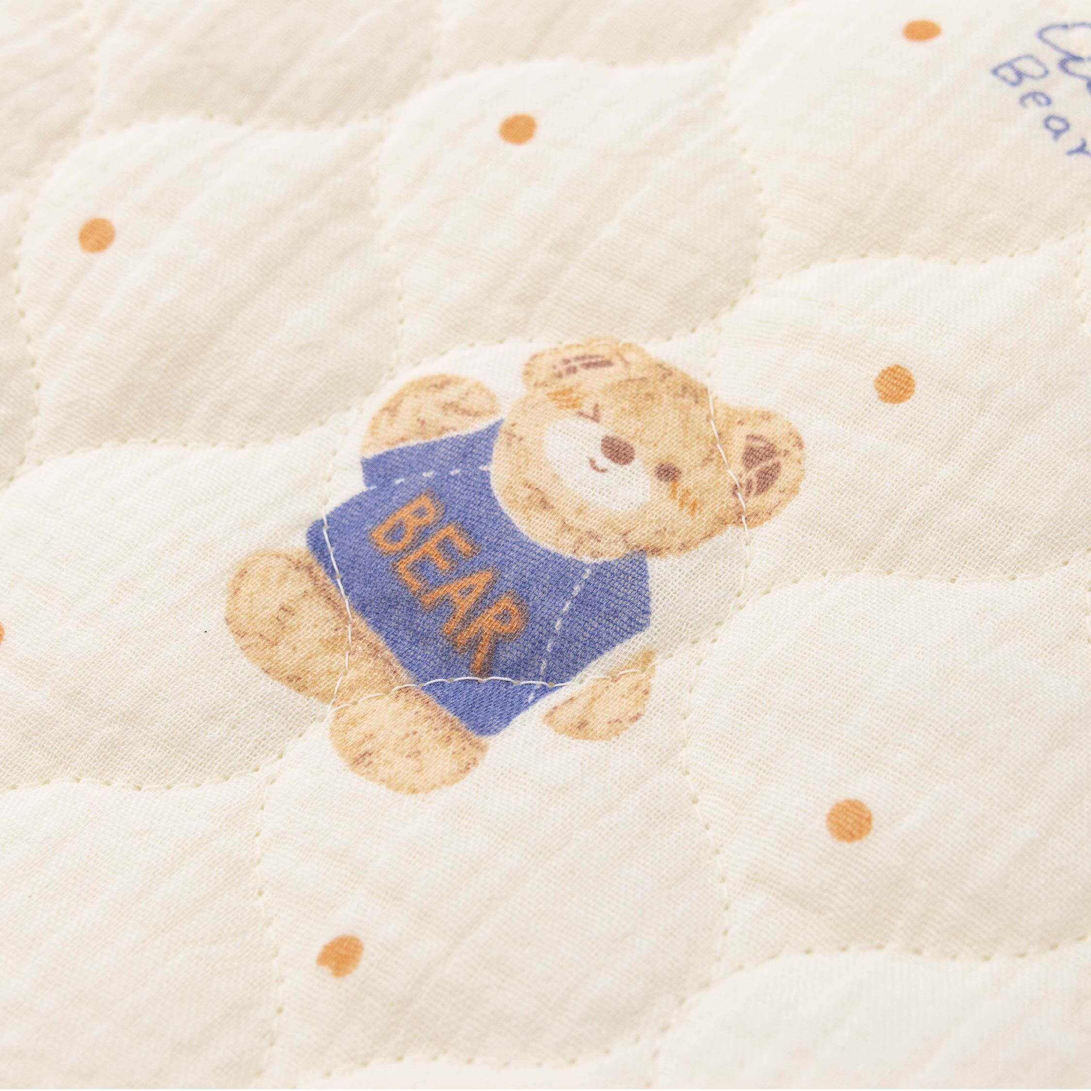 【JB0556】MIT熊寶寶泡泡紗鋪棉衍縫防踢被