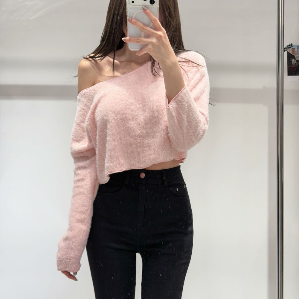 【門市爆款】DOMISS自訂-毛茸茸短版上衣 毛衣(現貨)