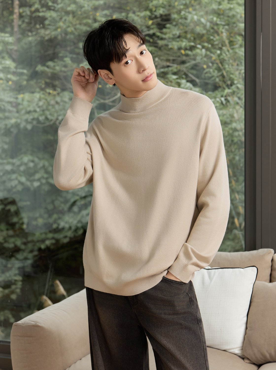 【期間限定】基本款立領針織衫【有加大尺碼】