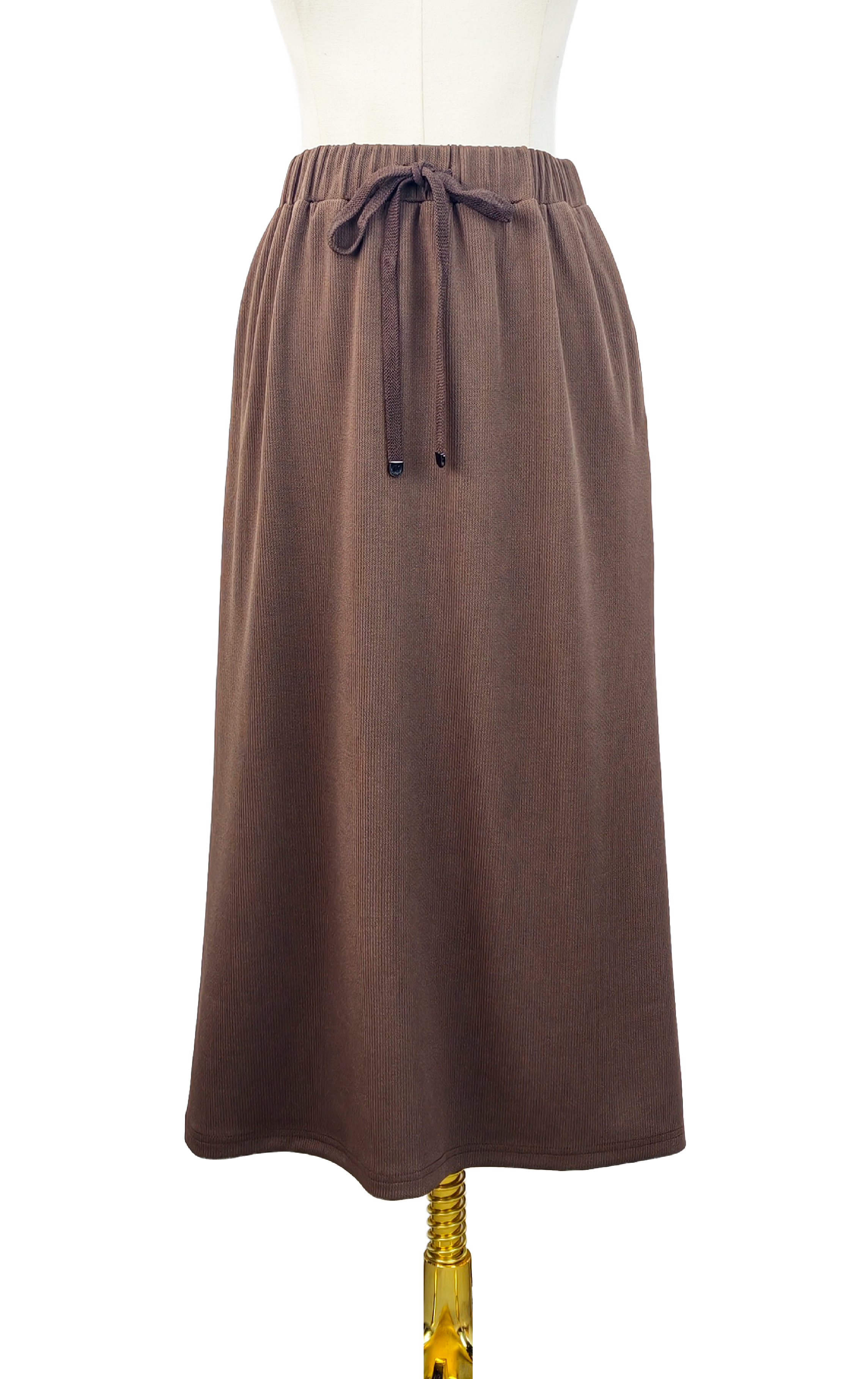 橡筋腰帶羅紋長裙 SK0247