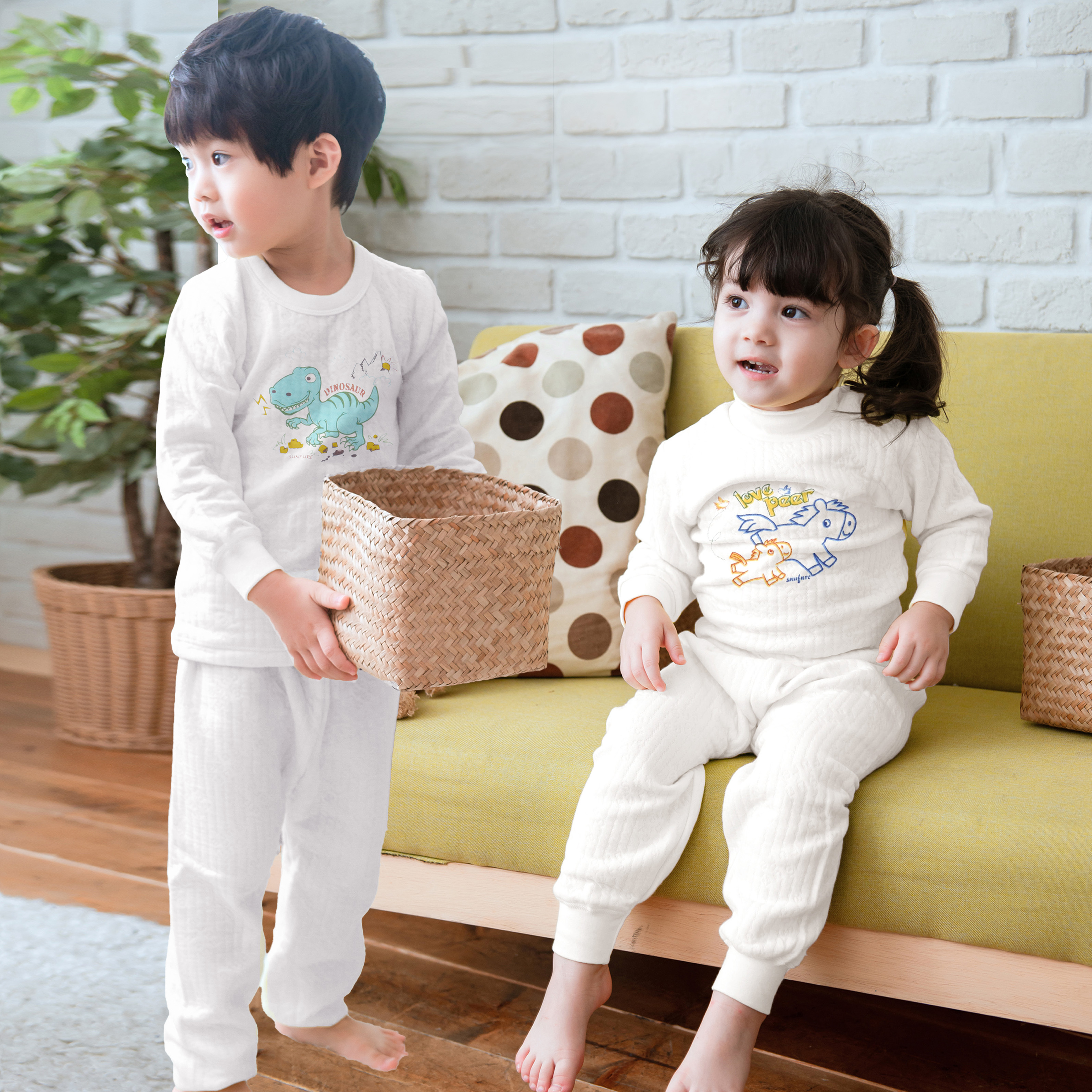 小三福 三福 兒童保暖棉褲（白）