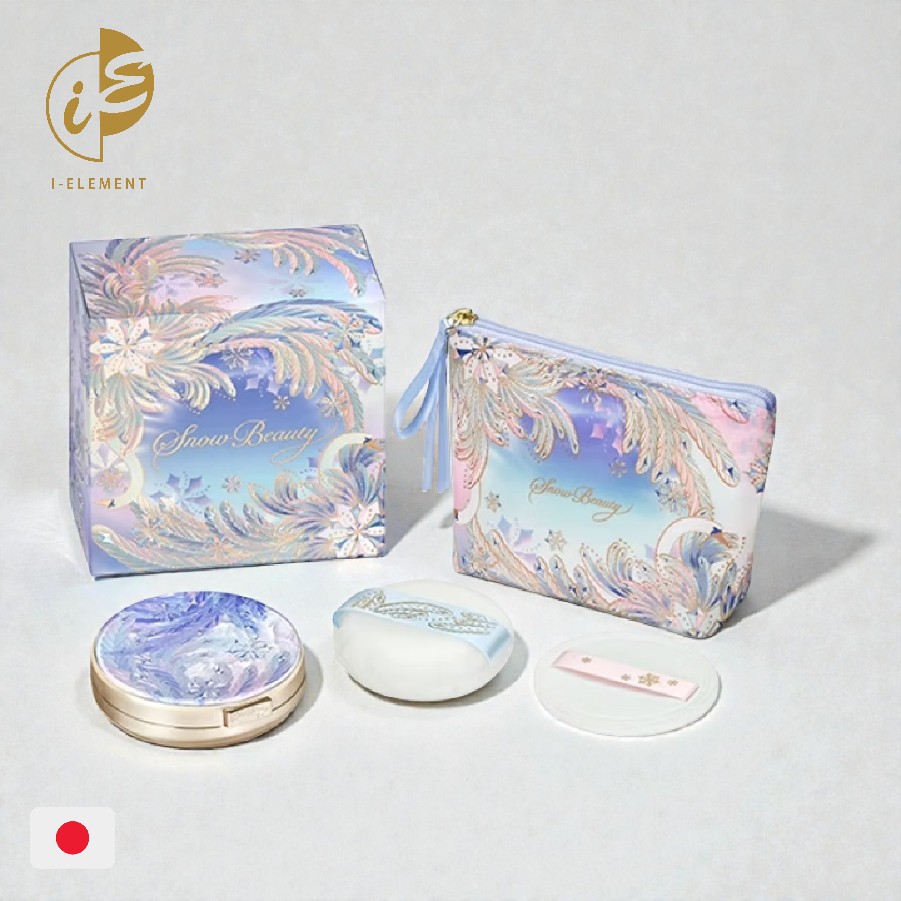 SHISEIDO 資生堂Snow Beauty日夜兩用蜜粉餅限定套裝2025(粉撲＋化妝袋＋粉芯粉盒)
