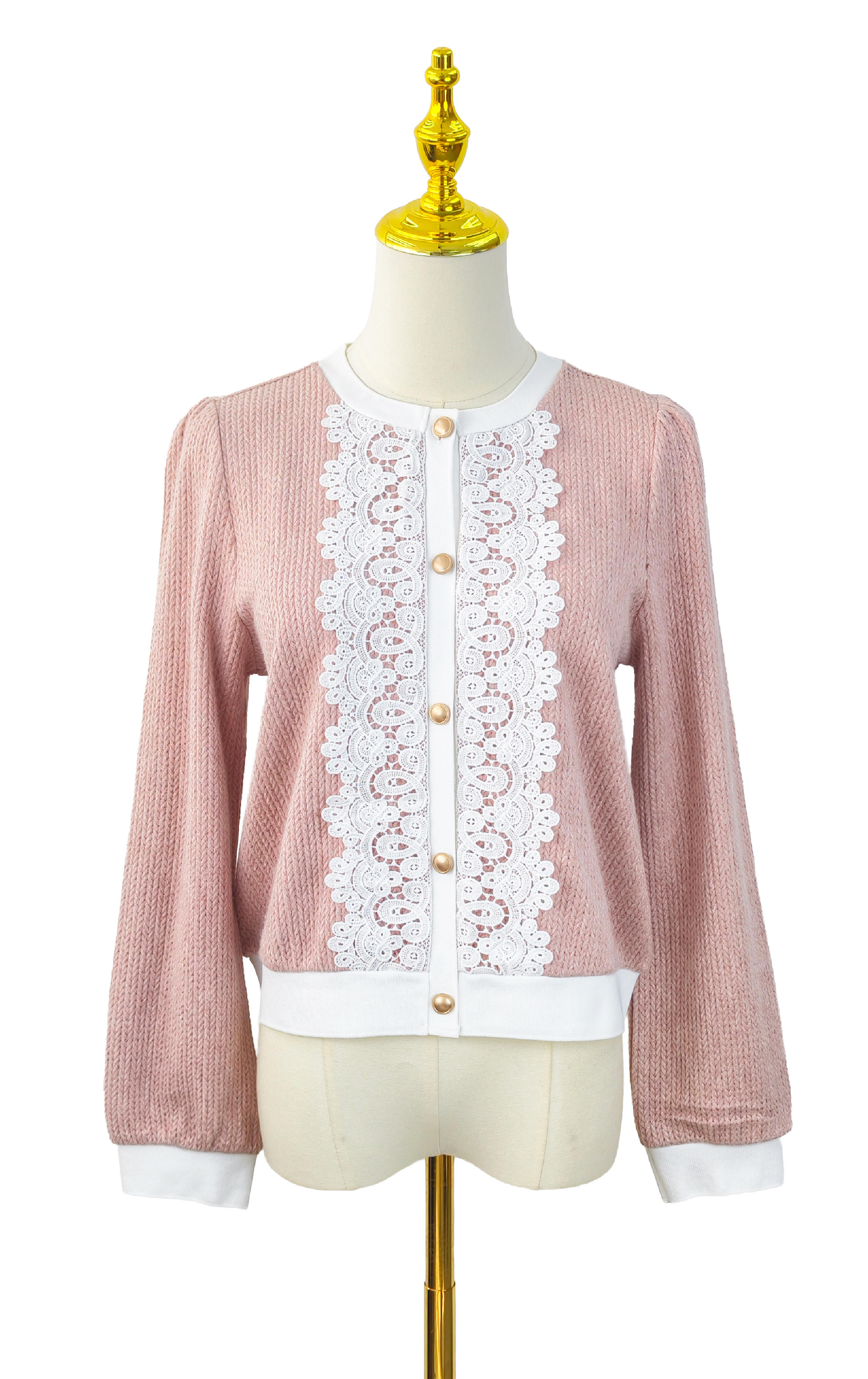 蕾絲拼接針織外套 CD0628