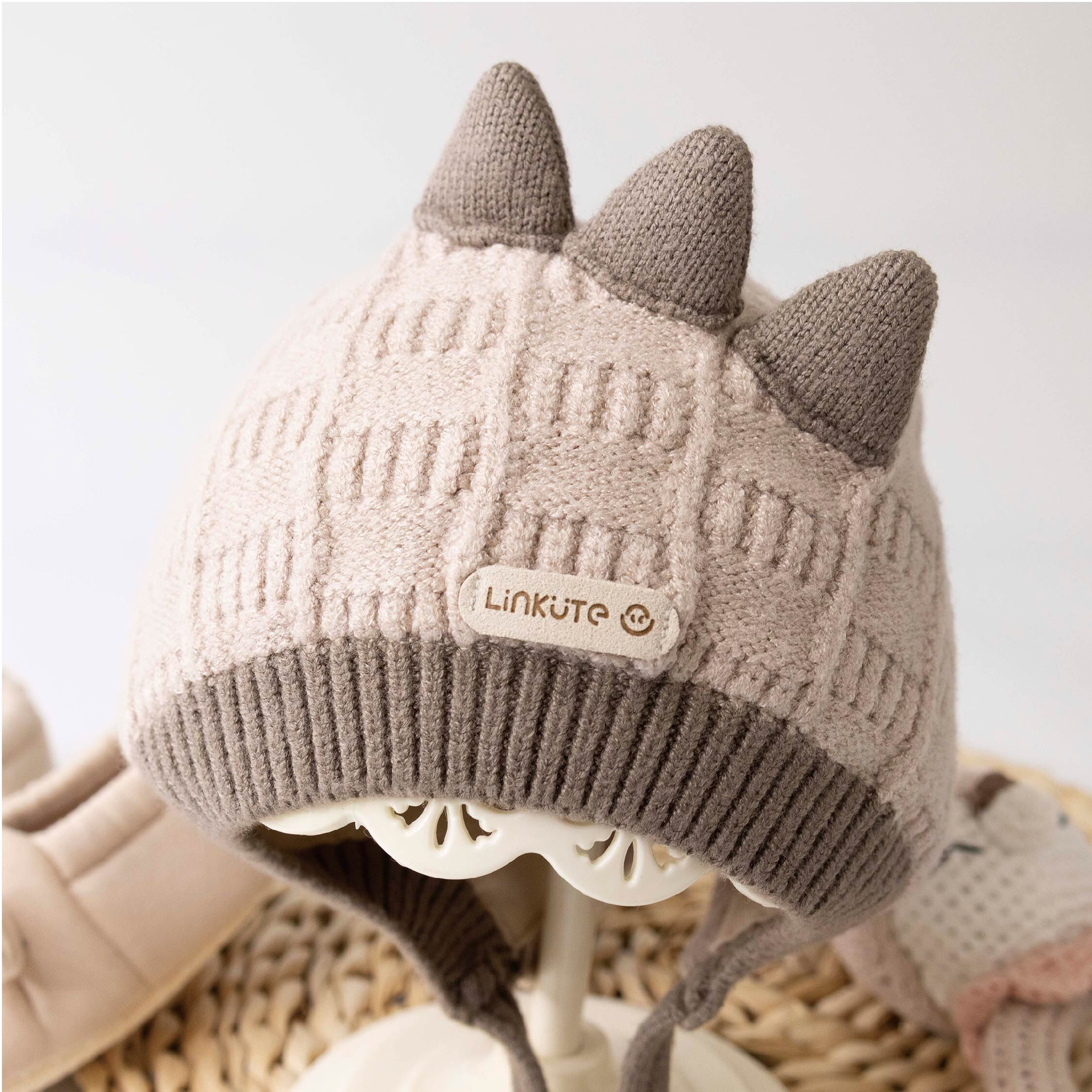 【JA1579】恐龍立體織紋護耳寶寶帽