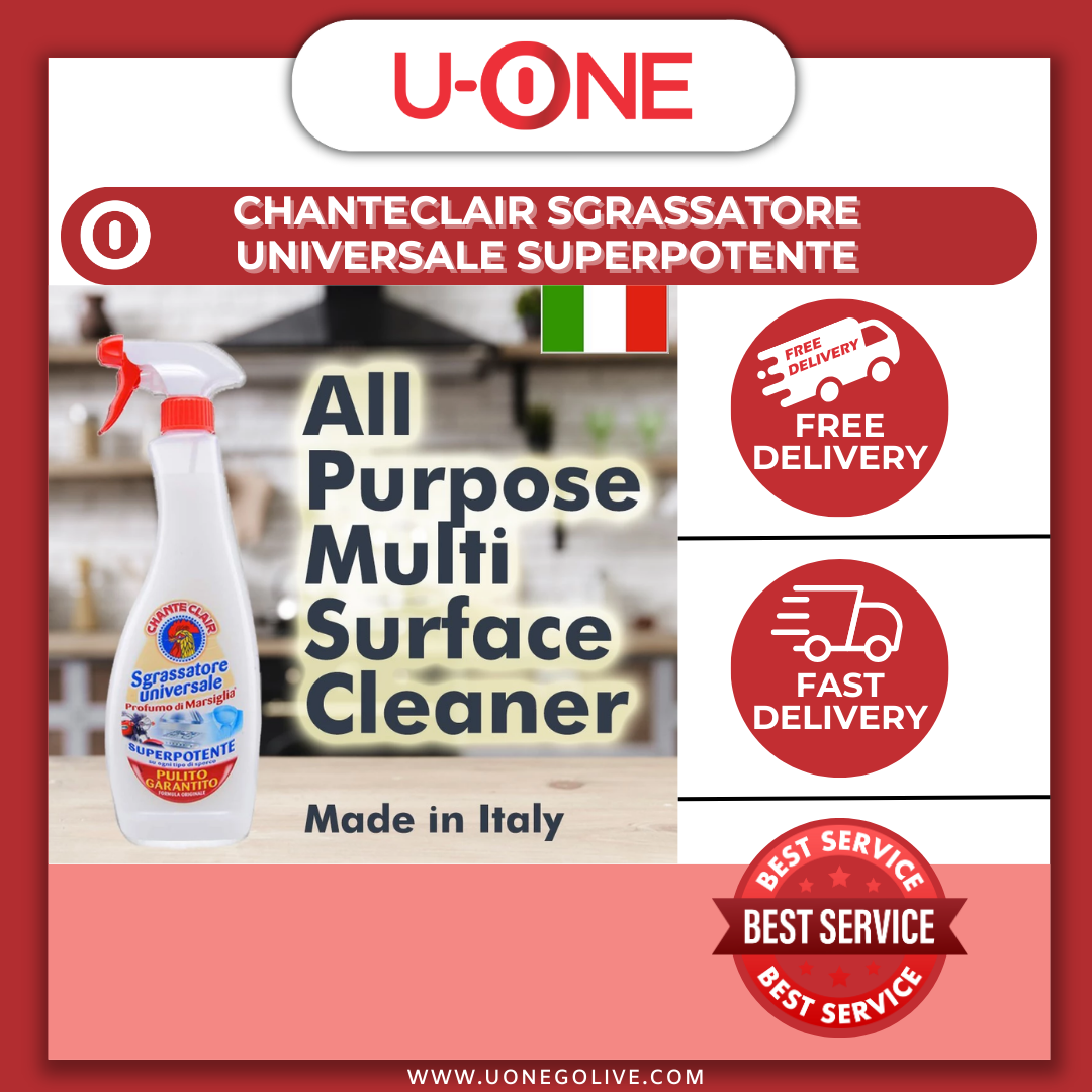 U-ONE | Chanteclair | Sgrassatore Universale Superpotente | Multi Cleaning | Perfume Of Marsiglia
