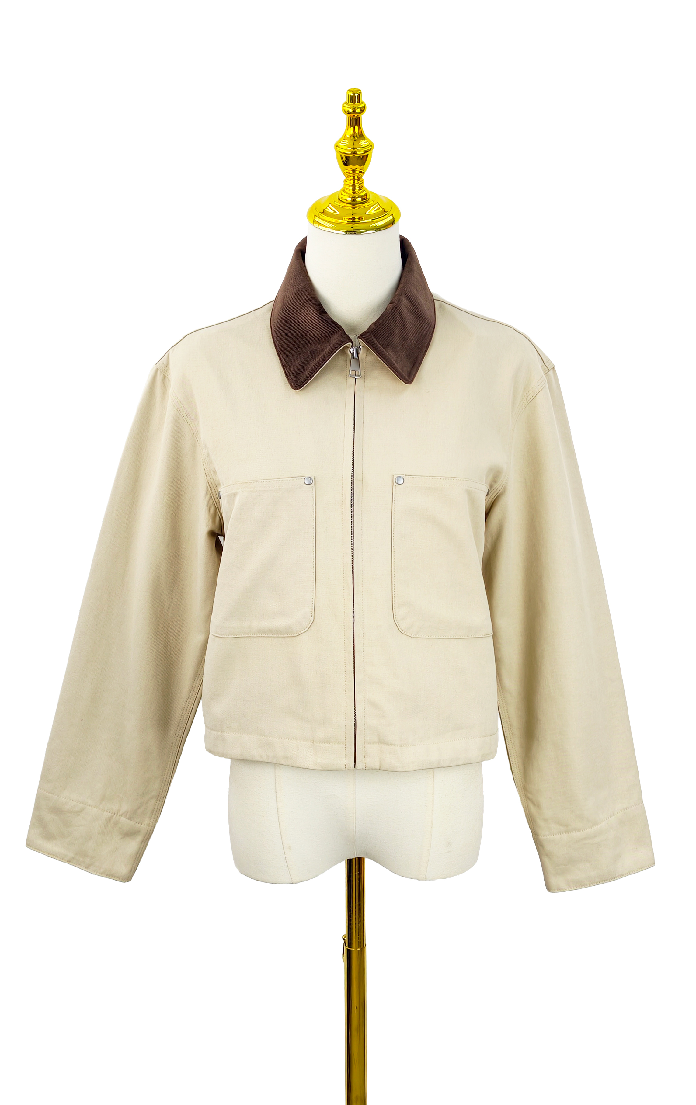 撞色拼布拉鍊外套 JK0178