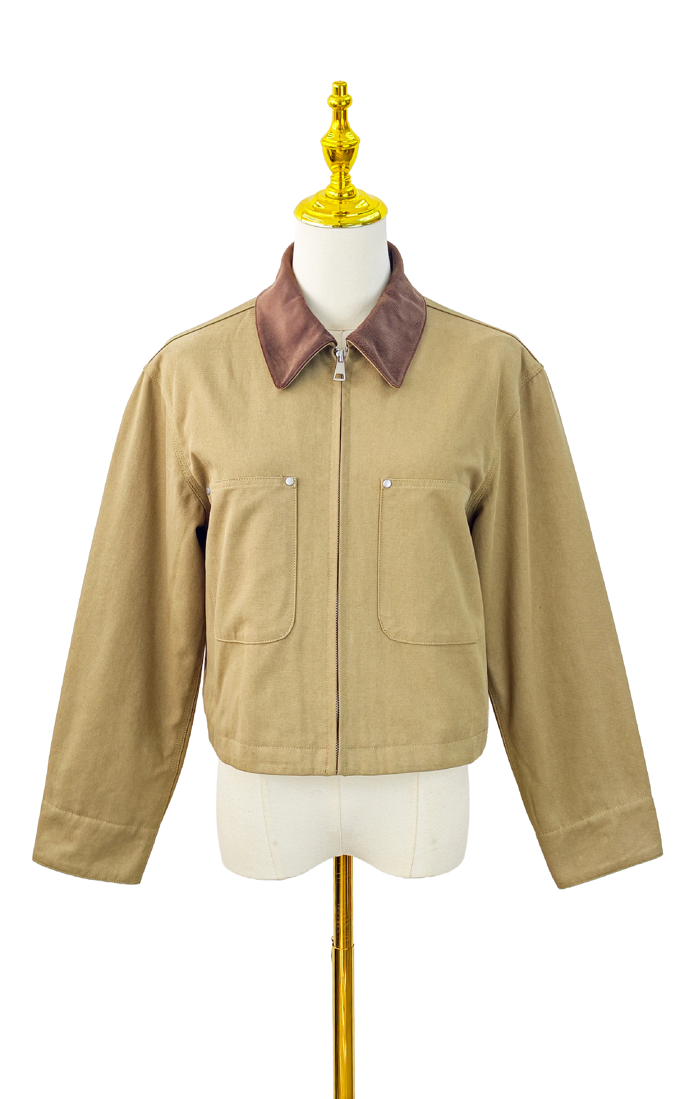 撞色拼布拉鍊外套 JK0178