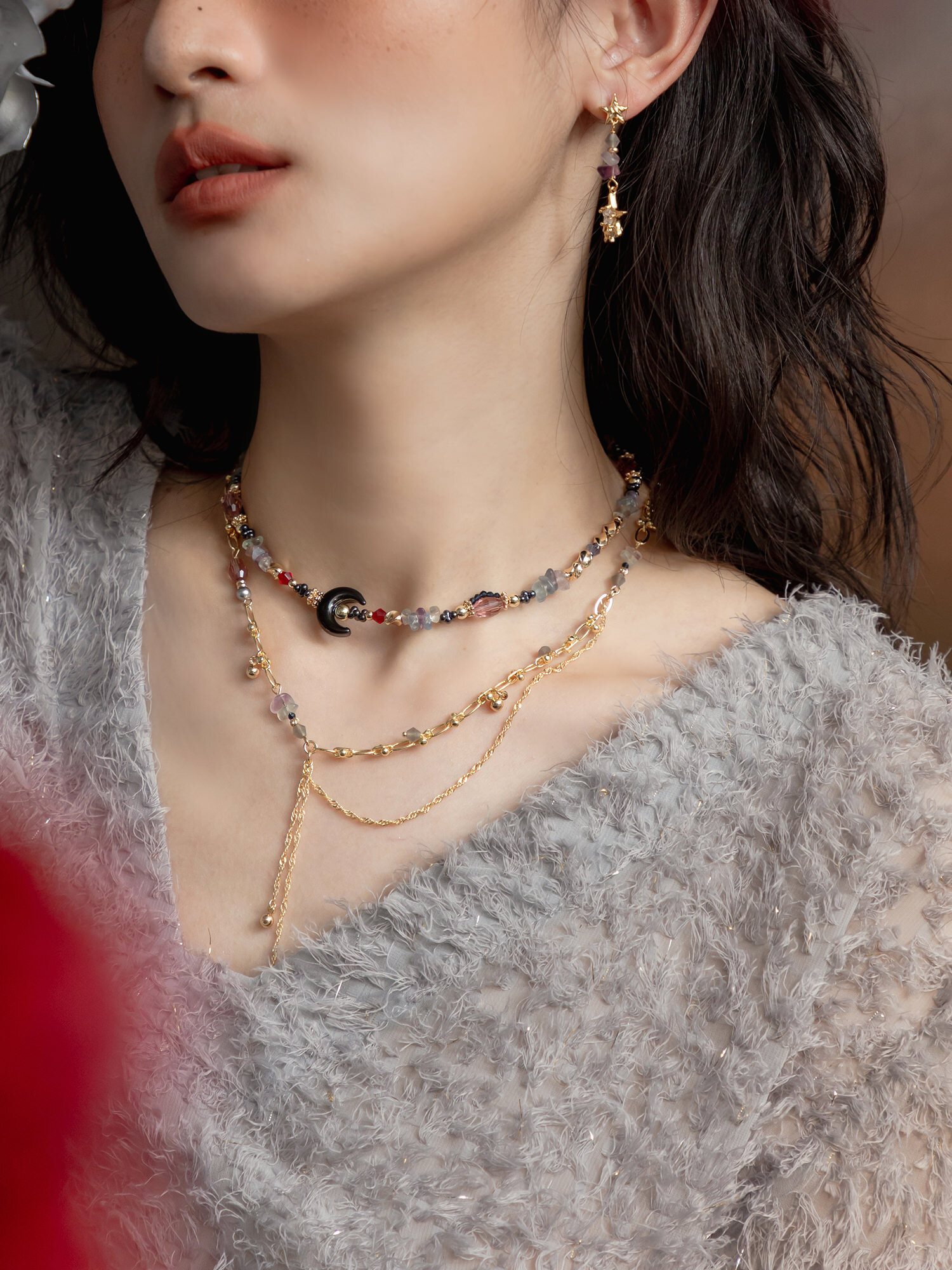 情報說書人。MUCHAT手作14KGP螢石水晶珠項鍊