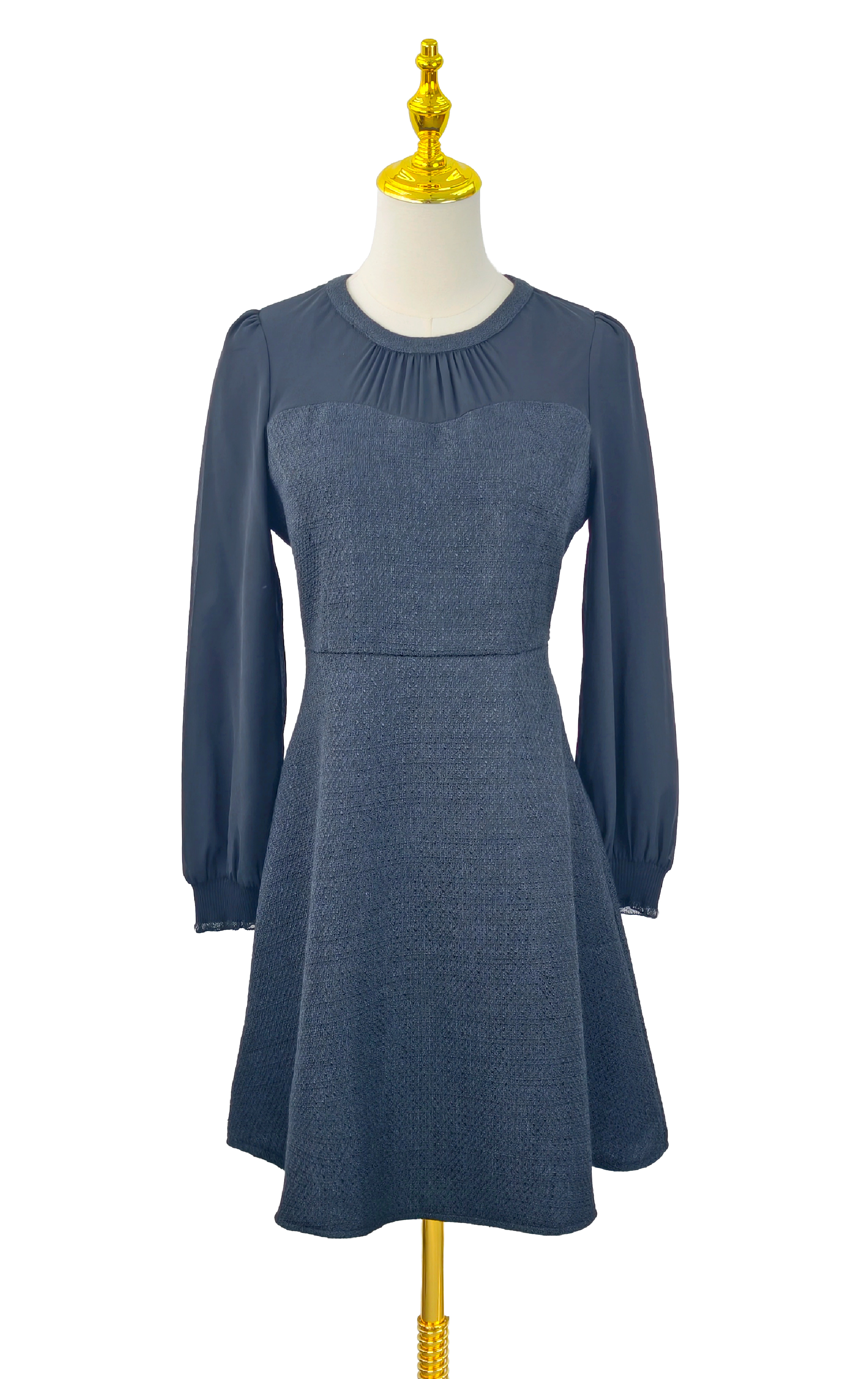 圓領拼接A字裙 OP0581