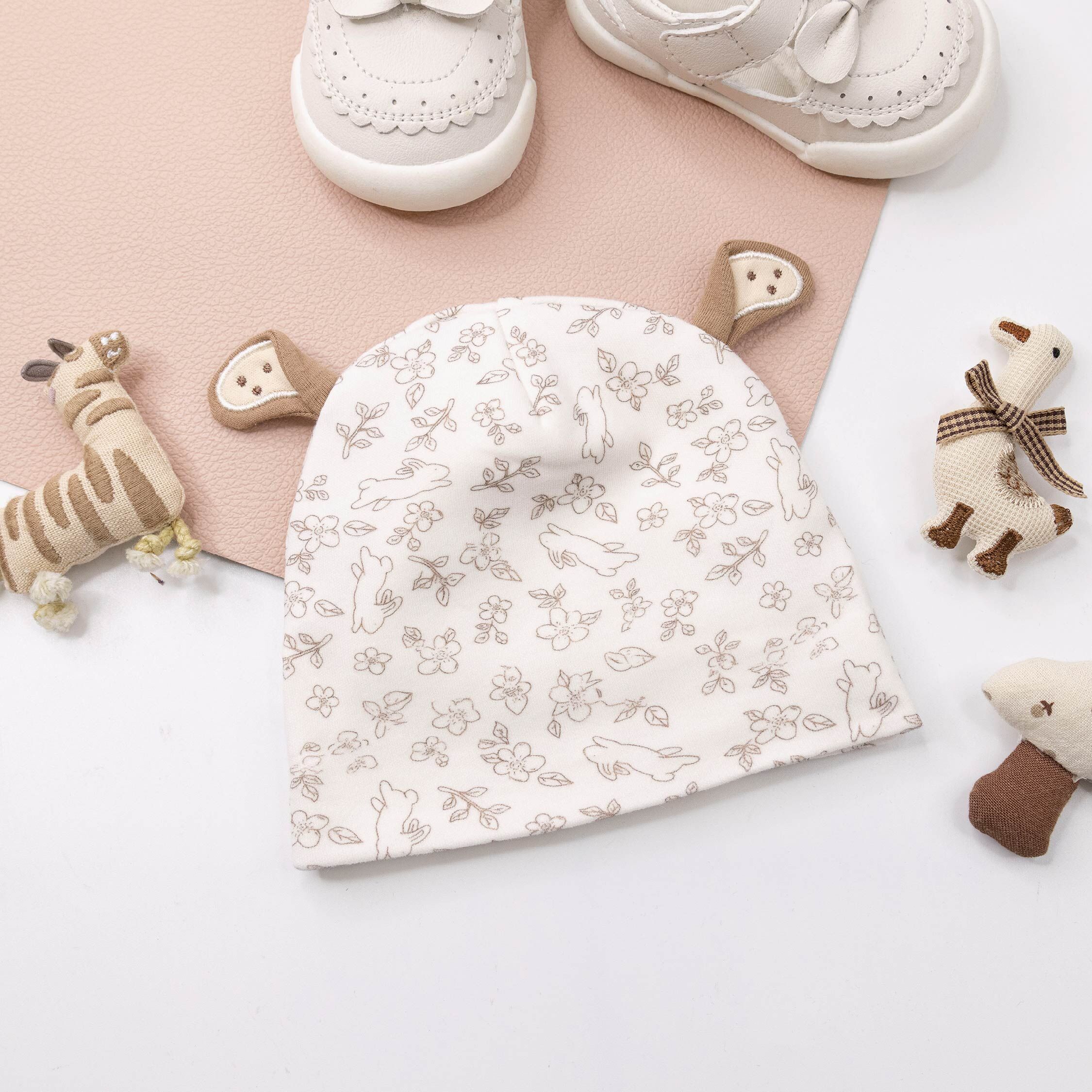 【JA1574】線條兔兔花園寶寶帽